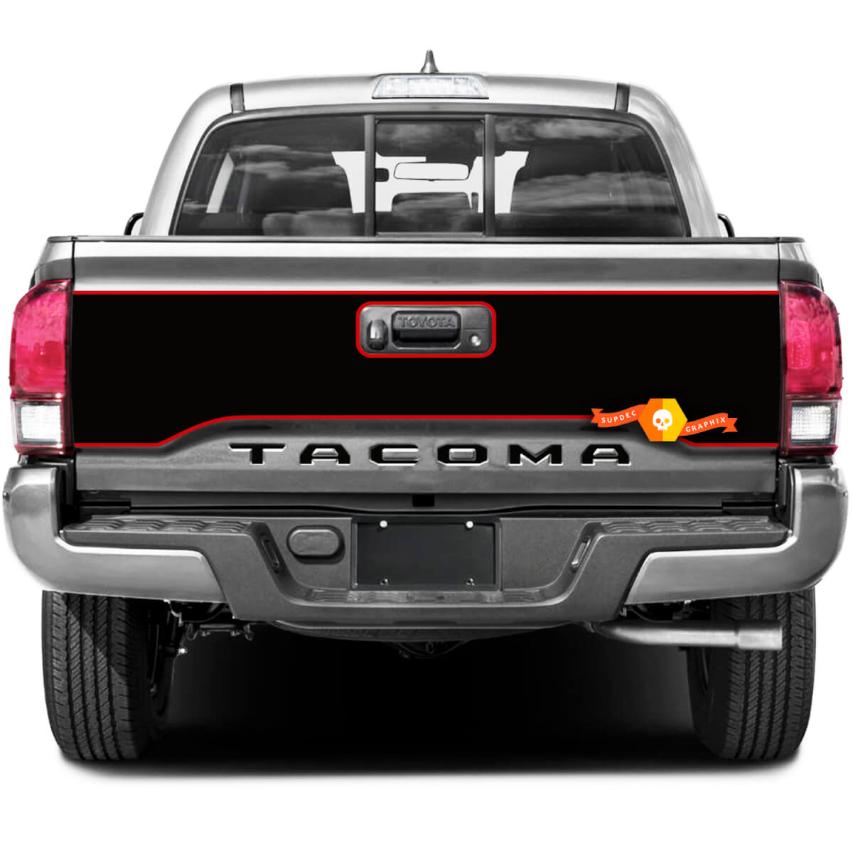 Tacoma Bed  Trunk Tailgate Red Stripes Vinyl Stickers Decal Kit for Toyota Tacoma 2 Colors