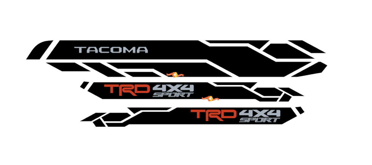 Side TRD 4x4 PRO Sport Off Road Rocker Panel Side Vinyl Stickers Decal fit to Toyota Tacoma