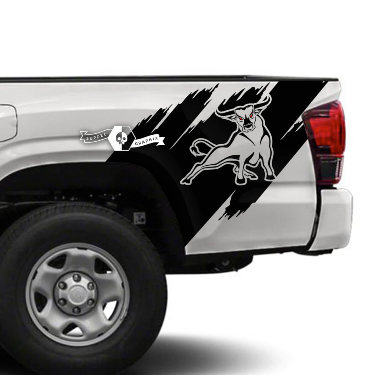 Pair Toyota Tacoma SR5 Bed Side Mud Splash Destroyed Vinyl Decals Graphic Sticker