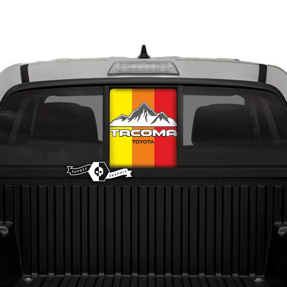 Toyota Tacoma SR5  Pick-up Truck Rear Window Three Colors Old School SunSet Shadow Vinyl Decals Graphic Sticker