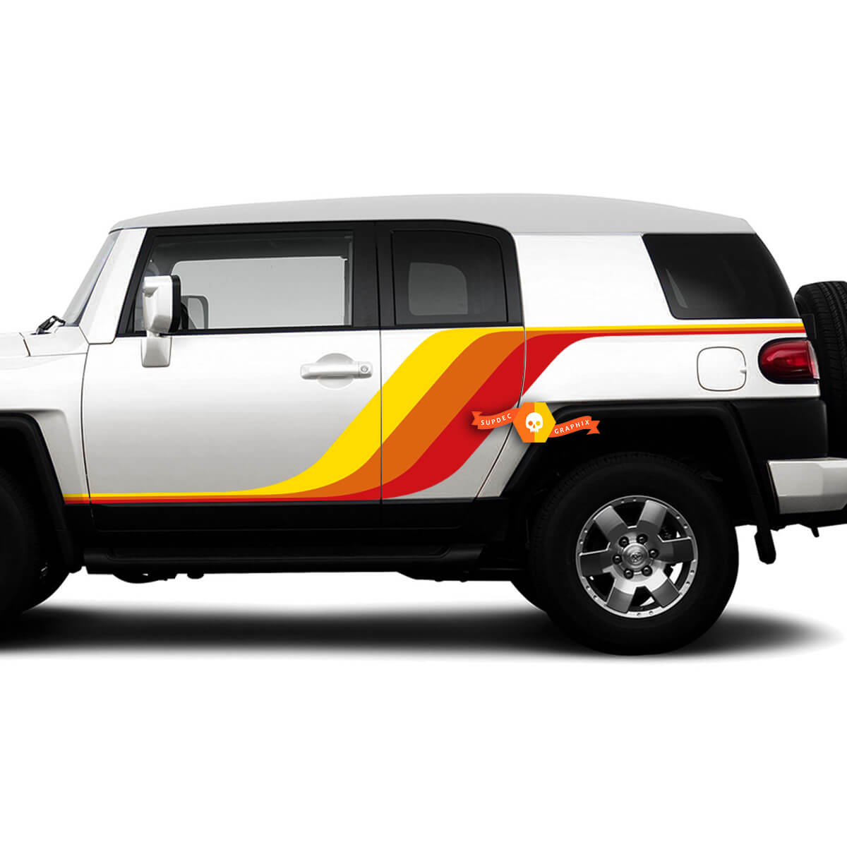 Toyota FJ Cruiser Side Retro Vintage Side Door Stripes Sticker Decal Graphics