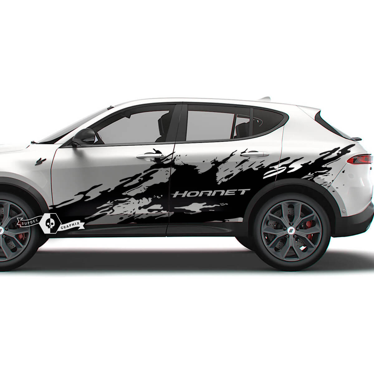 Pair Dodge Hornet Doors Side Stripes Splash Wrap Vinyl Decals Stickers