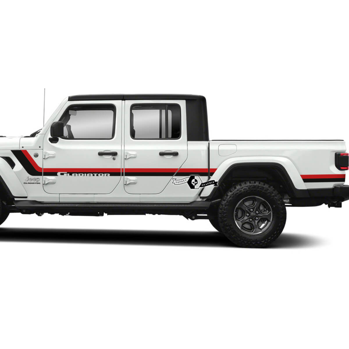Rubicon Retro Vintage 4x4 Off-Road Racing Stripe Kit Sport Off Road 2 Colors Vinyl Decal Sticker for Jeep Gladiator