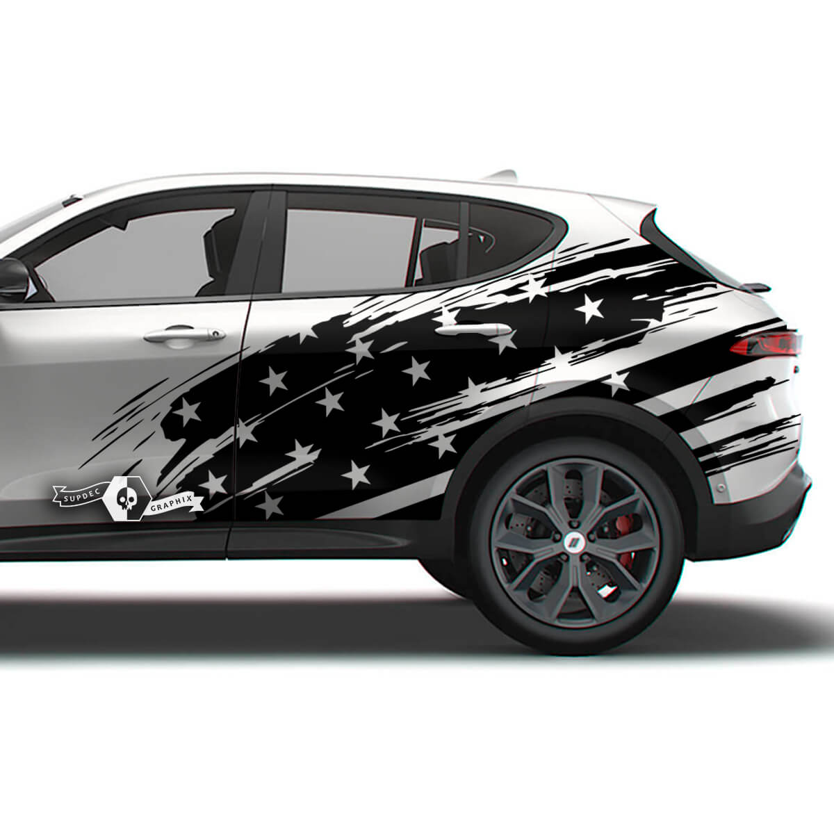 Pair Dodge Hornet Doors Side Stripes Splash Wrap Mud Stars Vinyl Decals Stickers