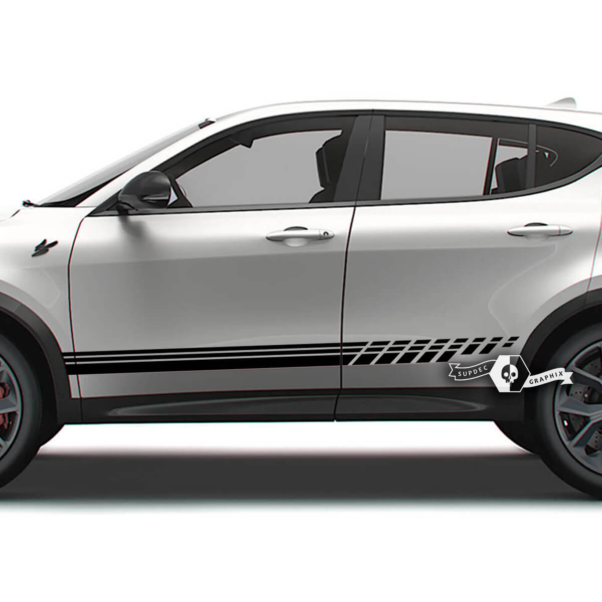 Pair Dodge Hornet Doors Side Stripes Rocker Panel Fender Hornet Logo Vinyl Decals Stickers