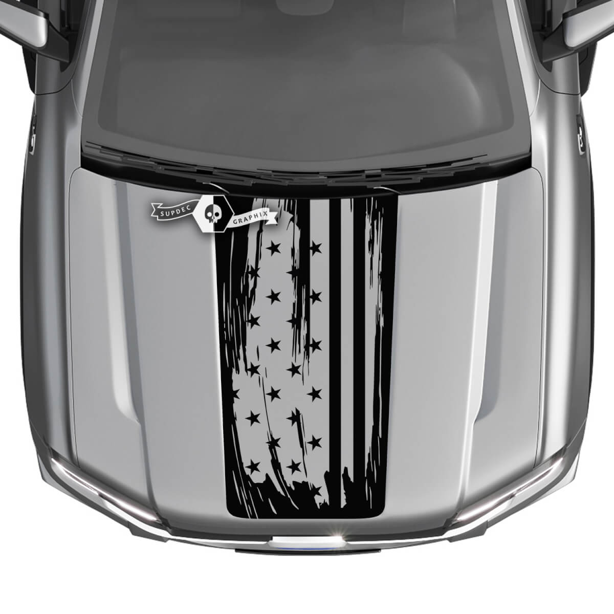 Ford Ranger Hood USA Flag Destroyed Truck Stripes Graphics Stickers Decals 