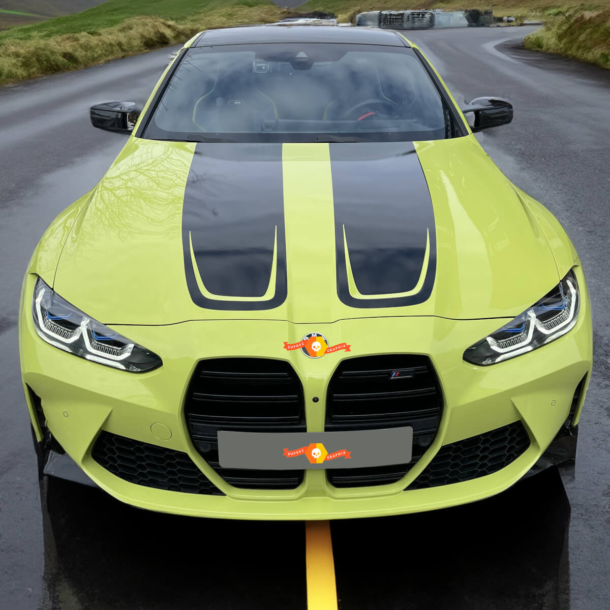 2021+ BMW M4 M3 G80 G82 G83 Hood CSL Style vinyl decal sticker 1