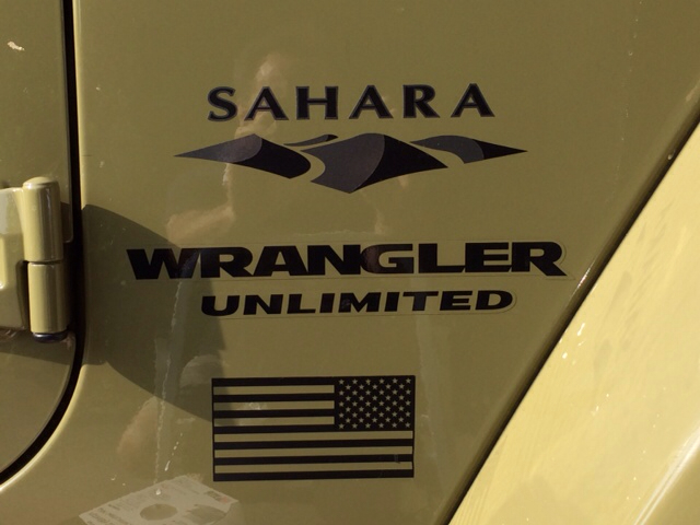 Jeep Mountain USA Flag Sahara Wrangler Unlimited CJ TJ YK JK XJ All Colors Sticker Decal