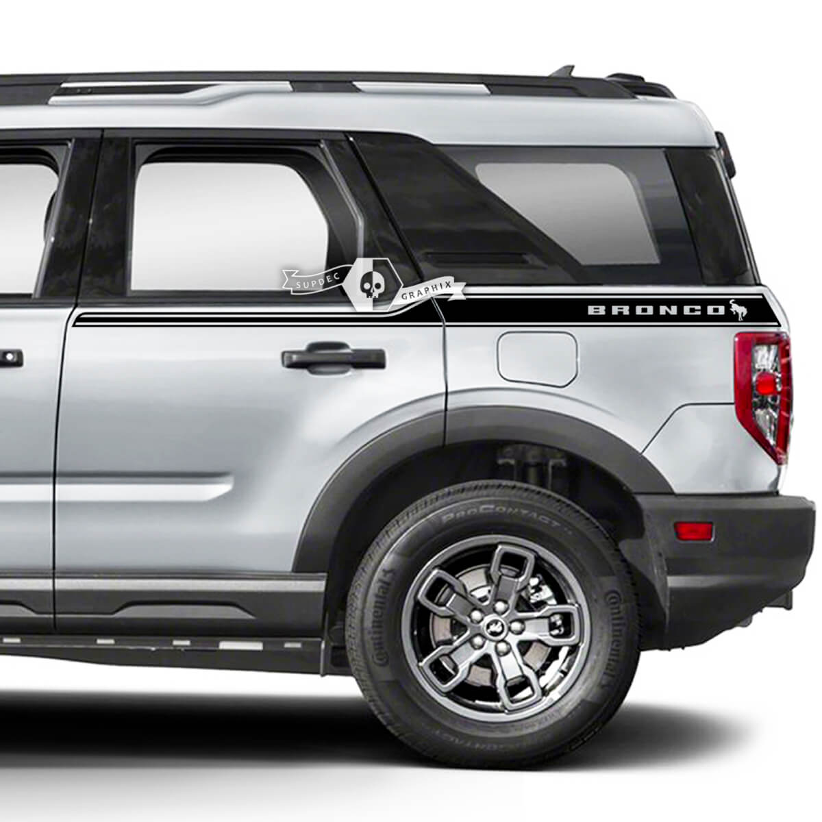 2x Ford Bronco Door Up Side Fender Logo Decals Stickers