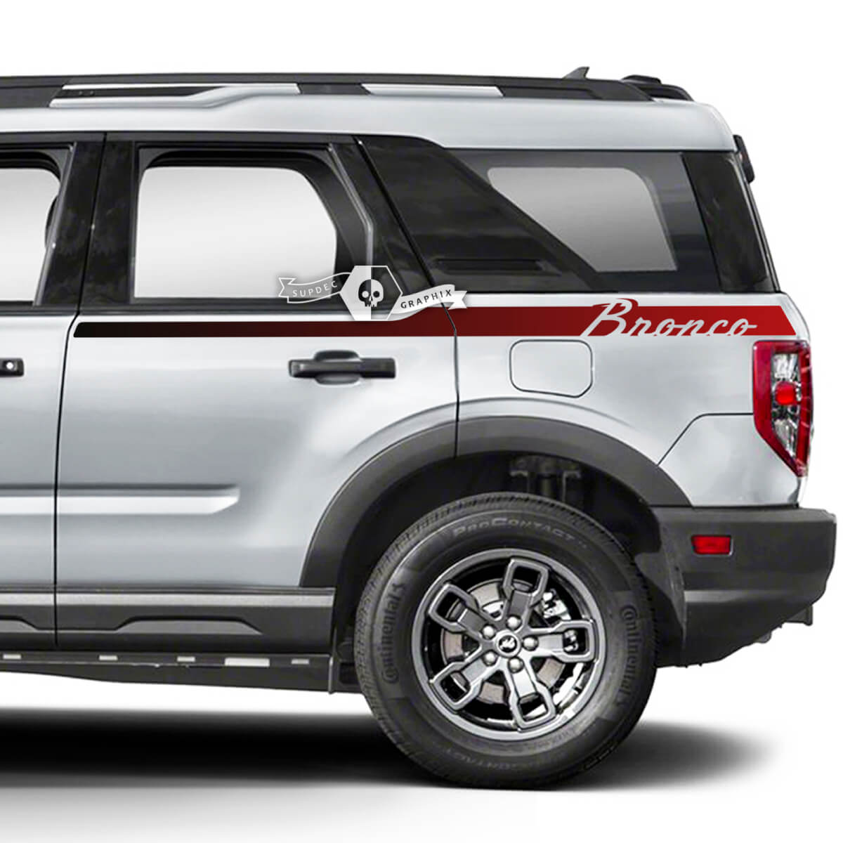 2x Ford Bronco Door Up Side Fender Logo Decals Stickers Gradient 2 Colors
