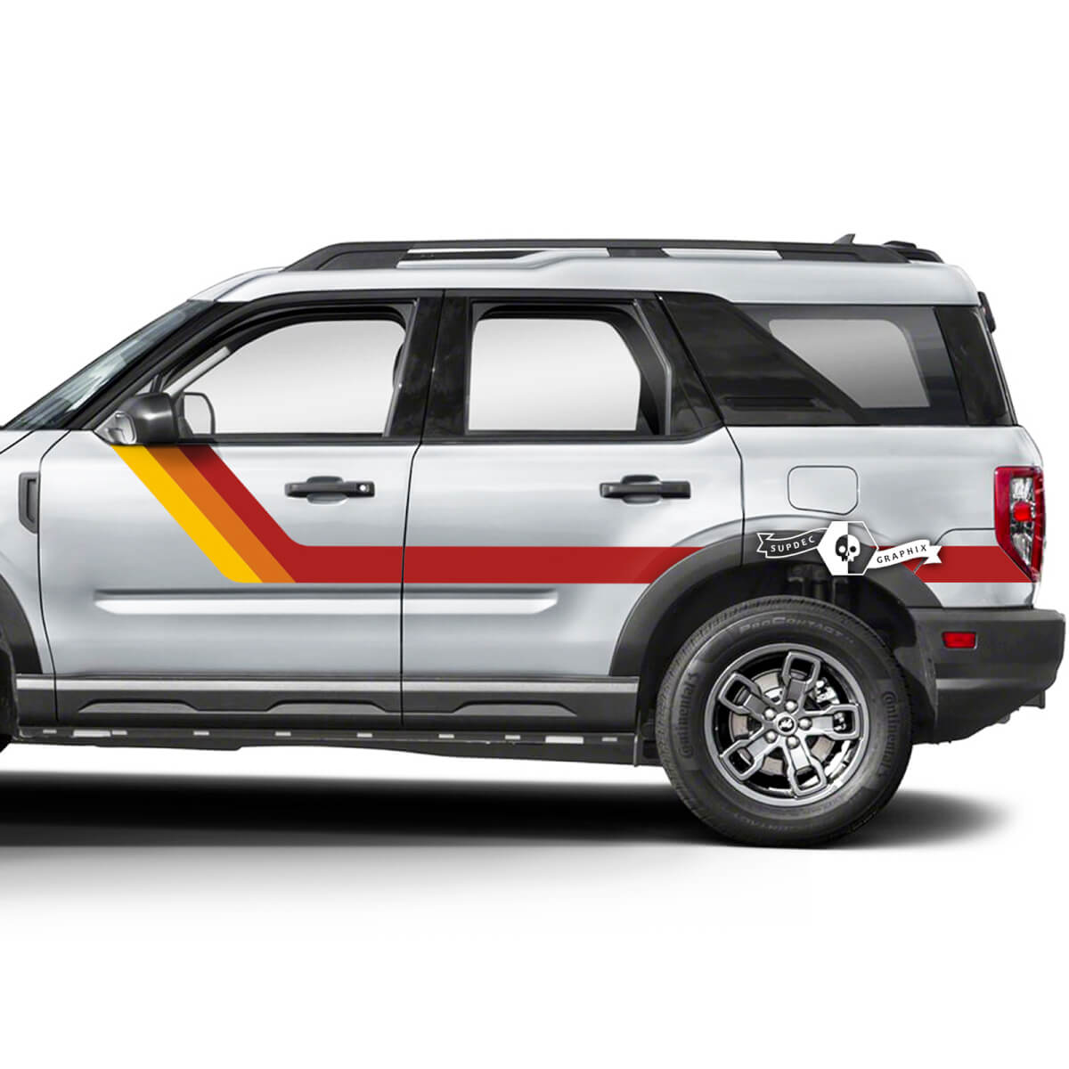 2x Ford Bronco Doors Up Side Fender SunSet Retro  Vintage Classic Colors Decals Stickers 3 Colors