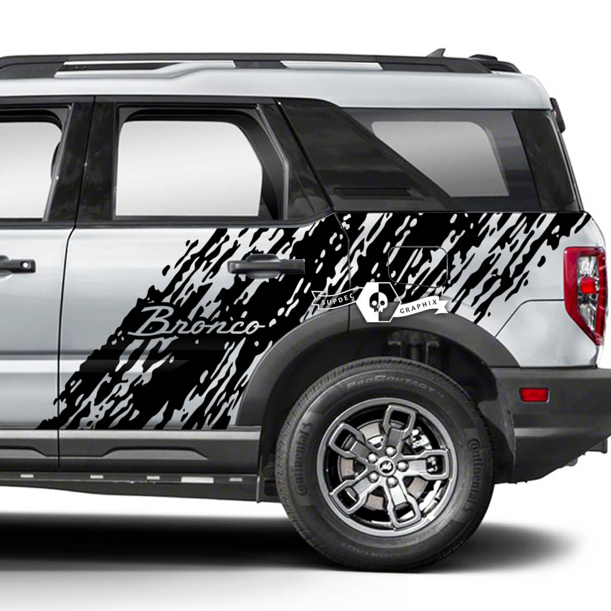 2x Ford Bronco Doors Fender Wrap Mud Splash Side Logo Decals Stickers