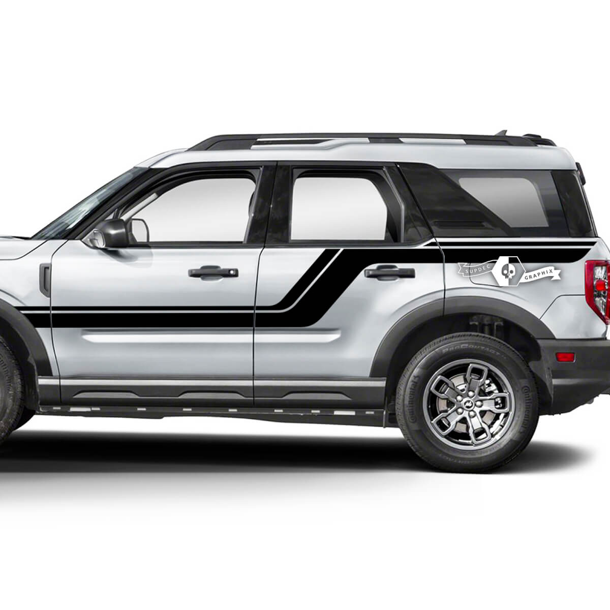 2x Ford Bronco Hood Doors Up Side Hood Fender Line Decals Stickers