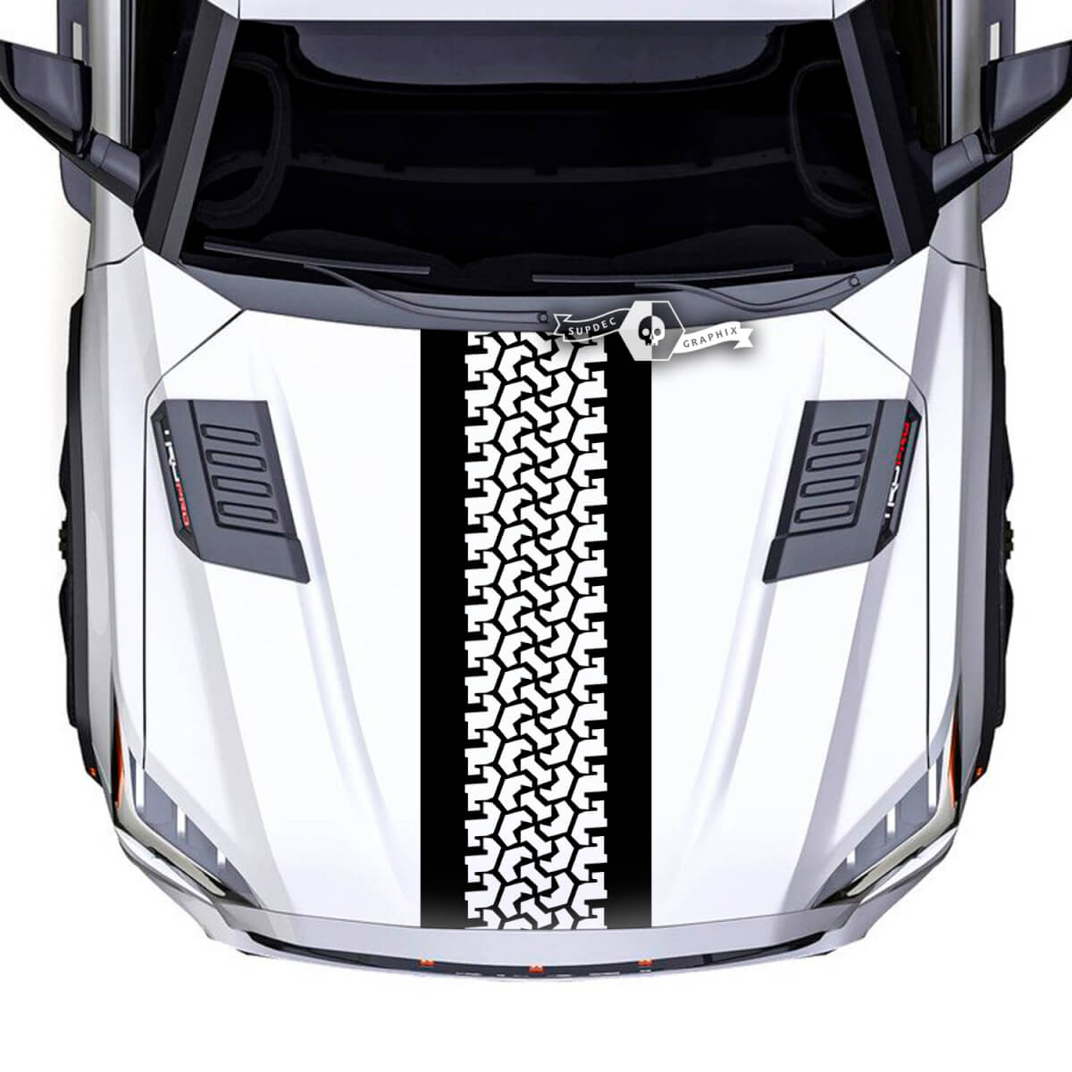 Toyota Sequoia Hood Tire Track Off Road Mud Vinyl Stickers Decal fit Toyota Sequoia 