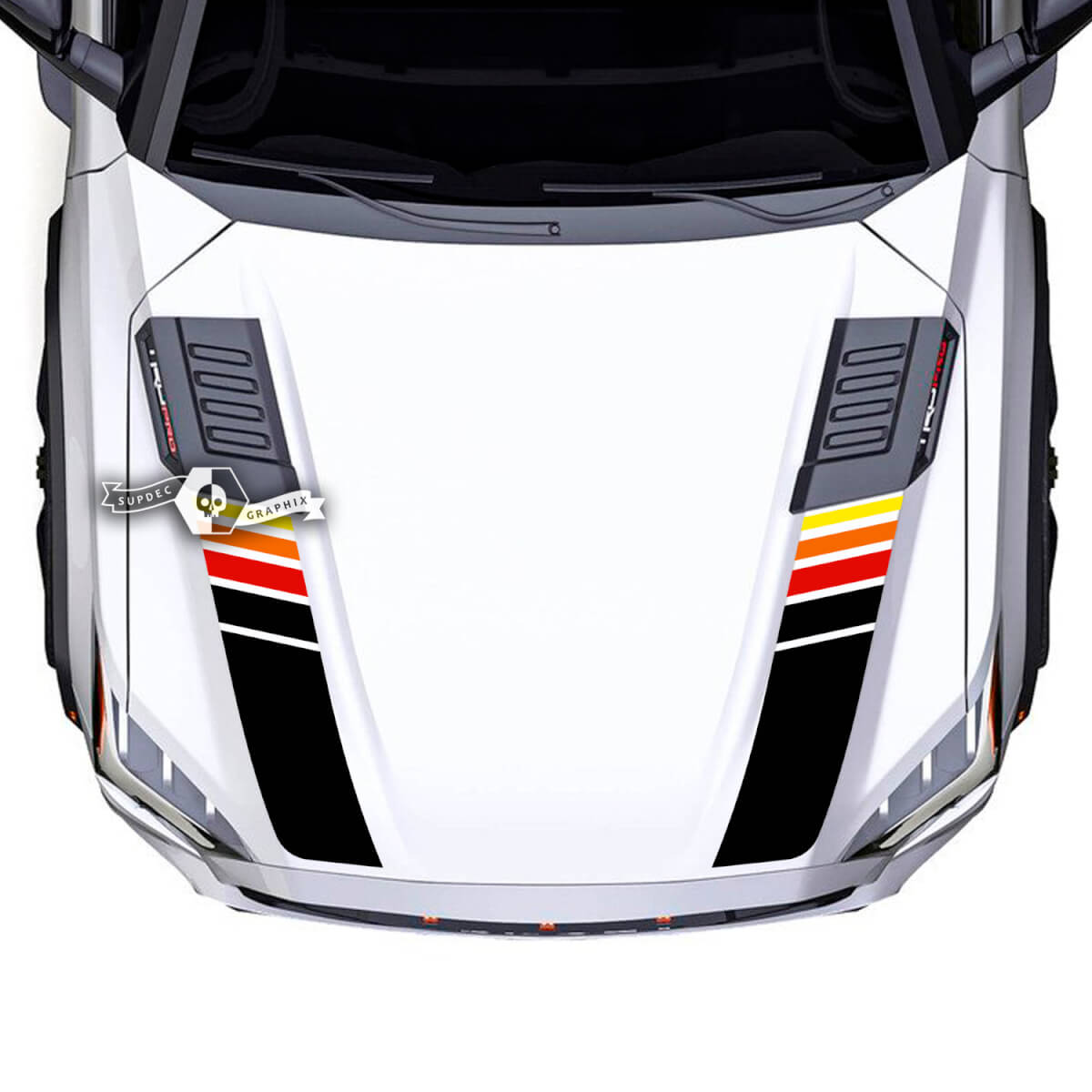 Toyota Sequoia Hood Retro Vintage Classic Colors Vinyl Stickers Decal fit to Toyota Sequoia Spilled 