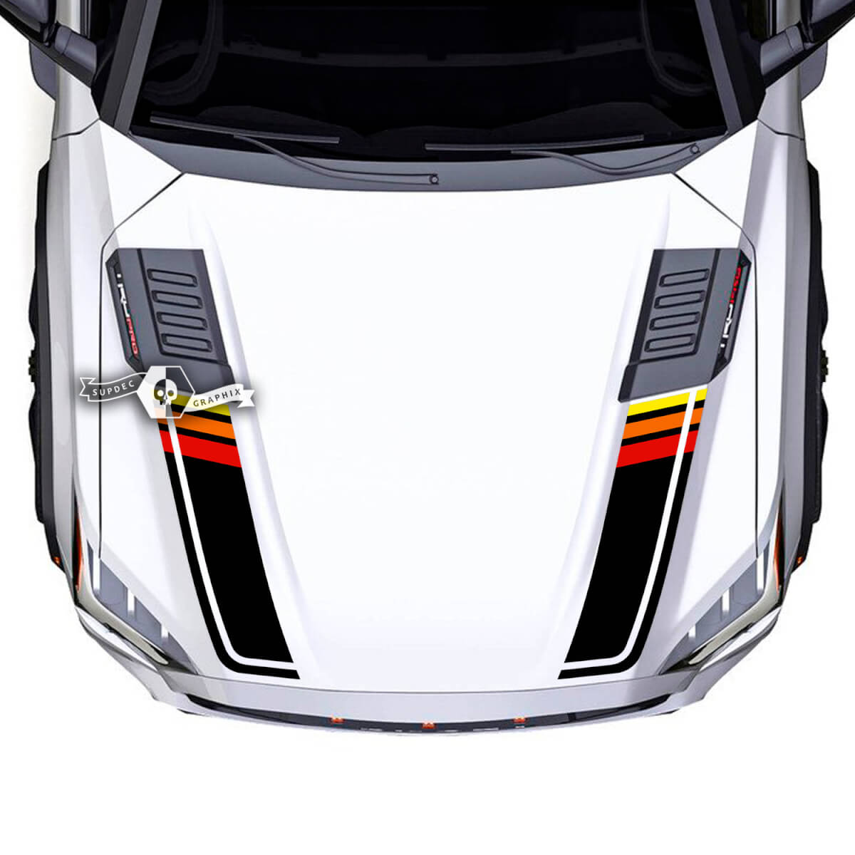 Toyota Sequoia Hood Retro Vintage Classic Colors Trim Vinyl Stickers Decal fits to Toyota Sequoia Spilled 