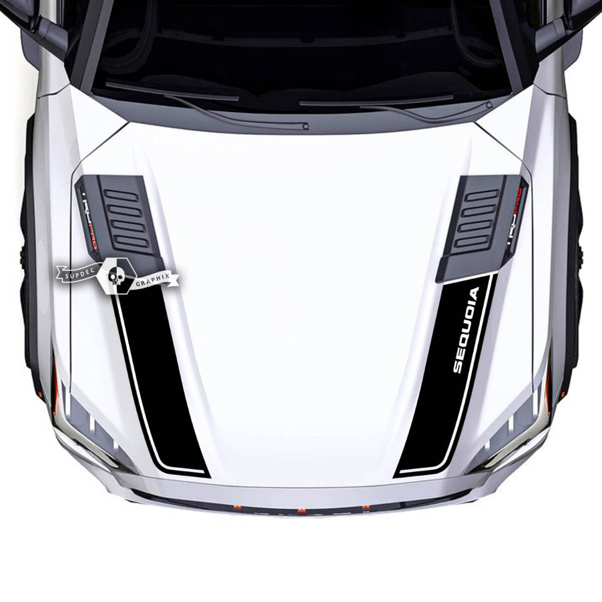 Toyota Sequoia Hood Trim Vinyl Stickers Decal fits to Toyota Sequoia Spilled 