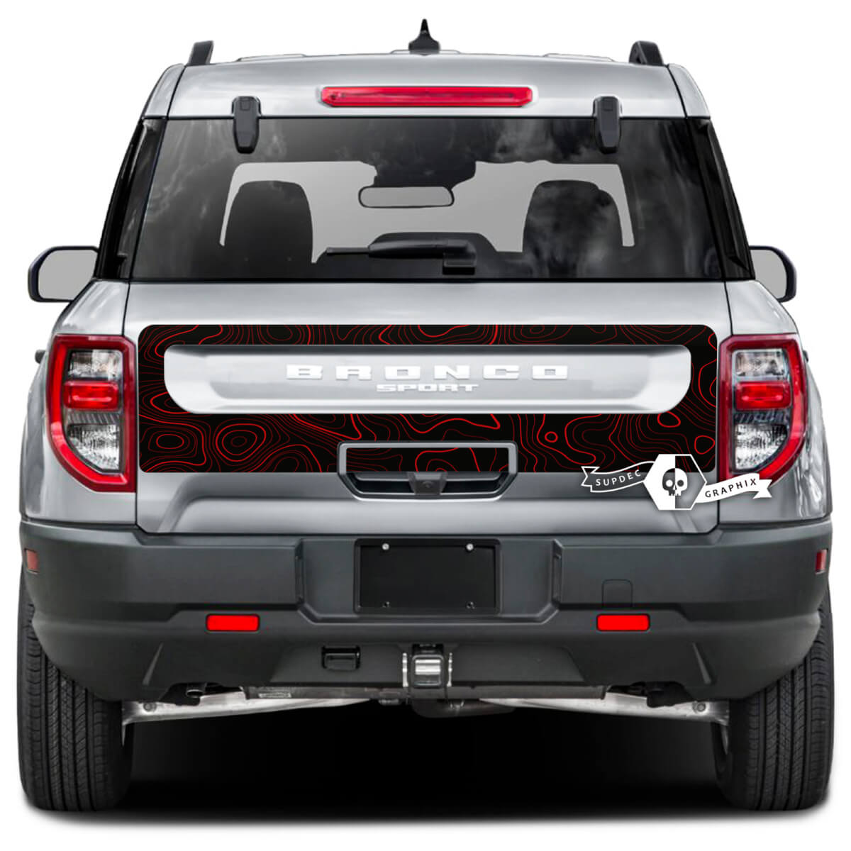 Ford Bronco Tailgate Bed Topographic Map Splash Wrap Decals Stickers 2 Colors
