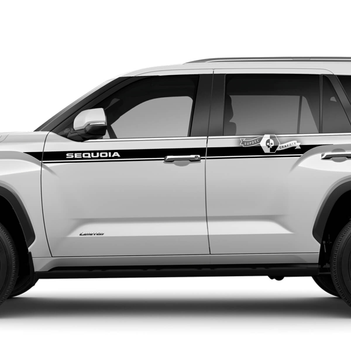 Pair Toyota Sequoia ដូរ​ Up Stripe Logo Vinyl Stickers Decal ត្រូវ​គេ​ដូរ​ Toyota Sequoia
