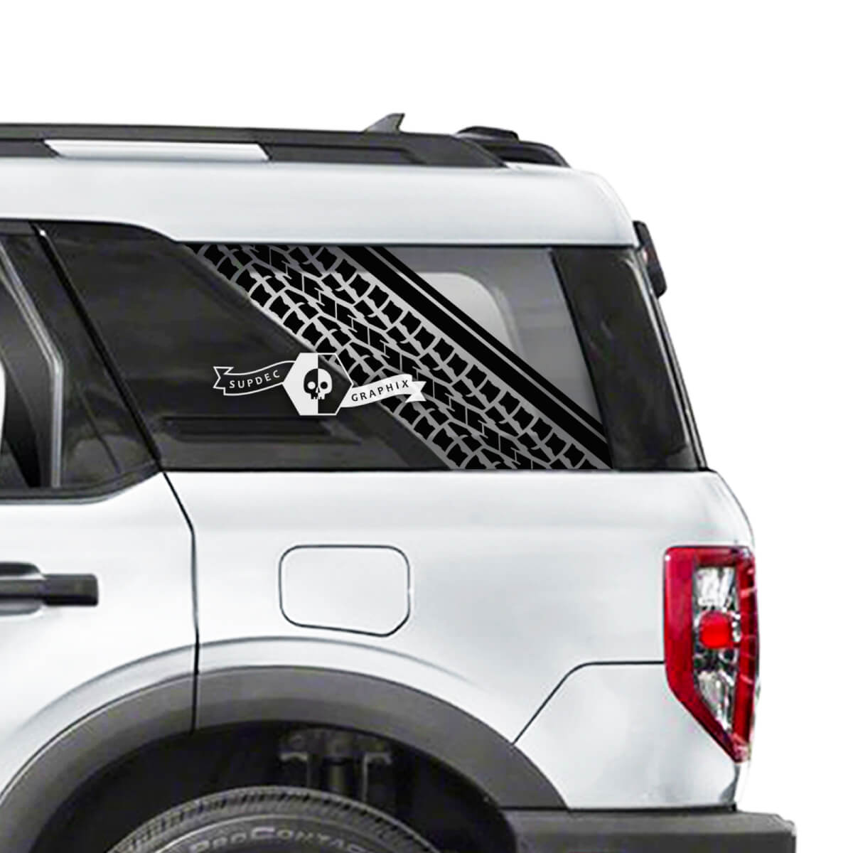 Pair Ford Bronco Side Window Tire Track Vinyl Graphics Stickers Decals 