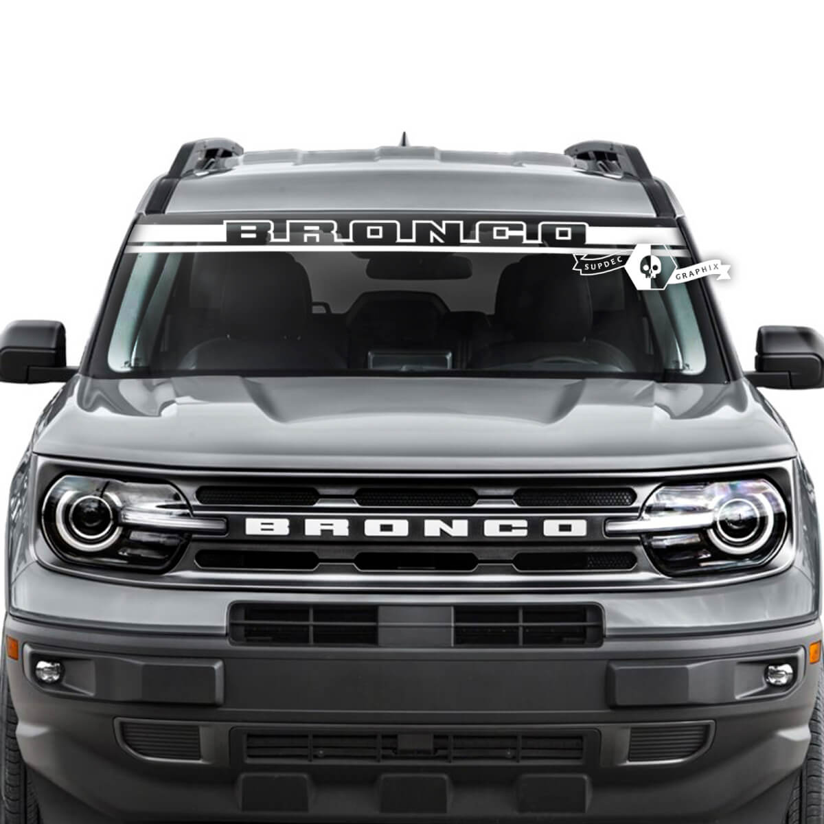 Ford Bronco Window Windshield Front Logo Trim Stripes Graphics Stickers Decals
