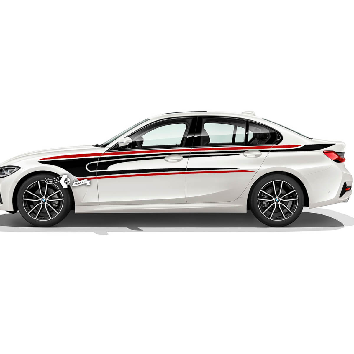 Pair BMW Doors Up Side Rally Motorsport Vinyl Decal Stripes Sticker F30 G20 2 Colors