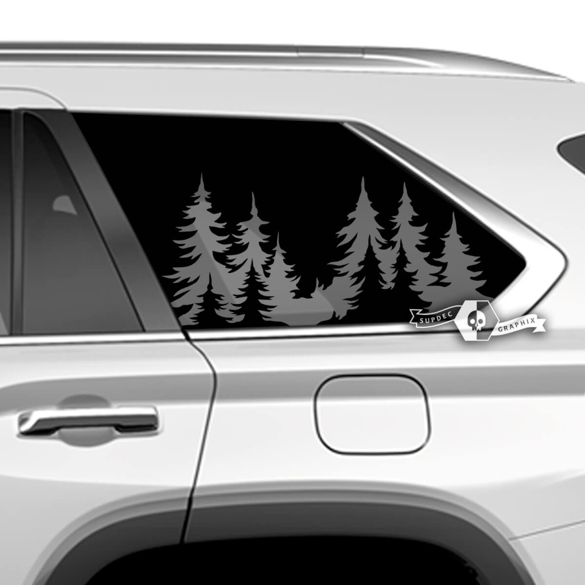 Pair Toyota Sequoia Doors Side Window Forest Sequoia Trees Vinyl Decal Stickers fit Toyota Sequoia 