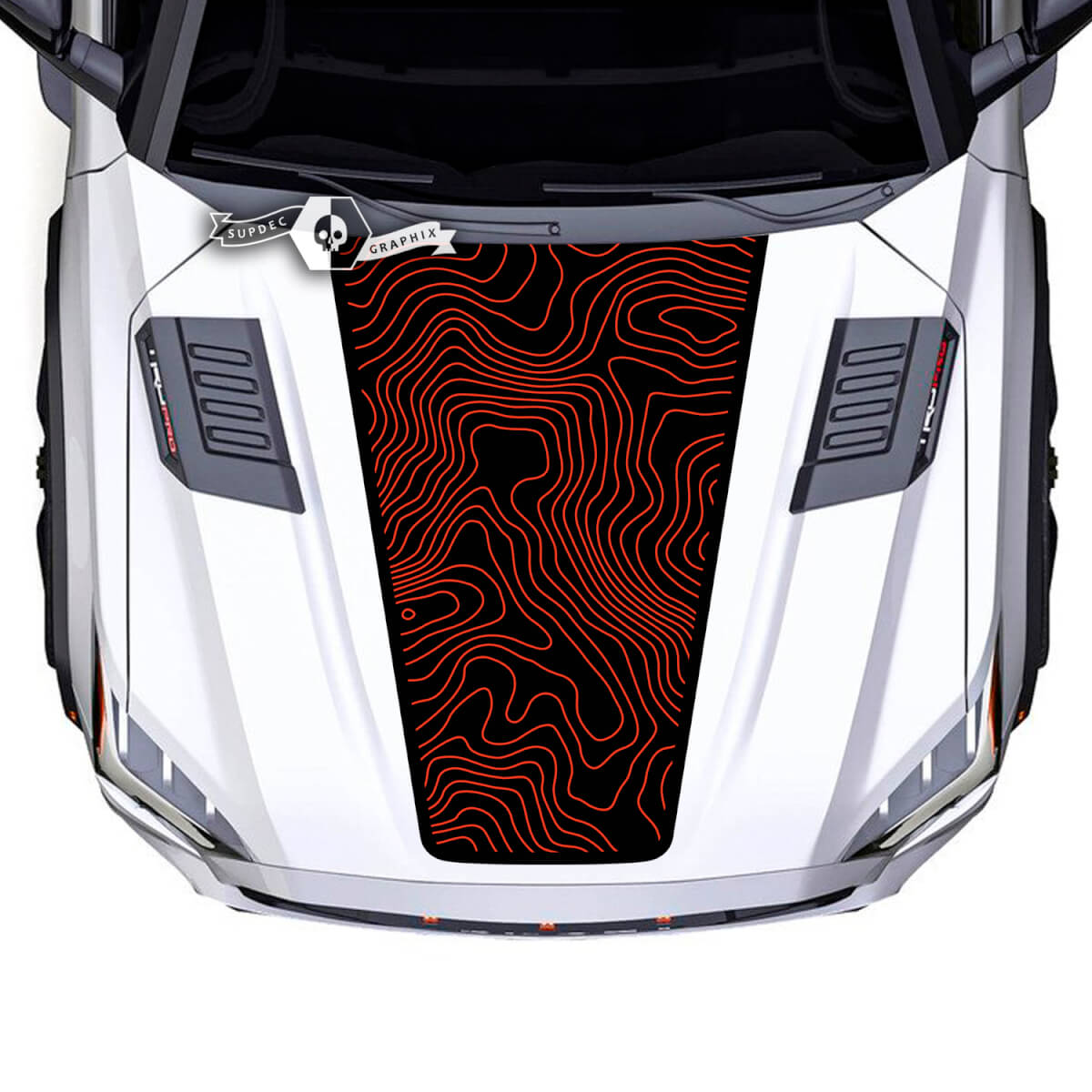 Toyota Sequoia Hood Topographic Map Vinyl Stickers Decal fit to Toyota Sequoia 2 Colors