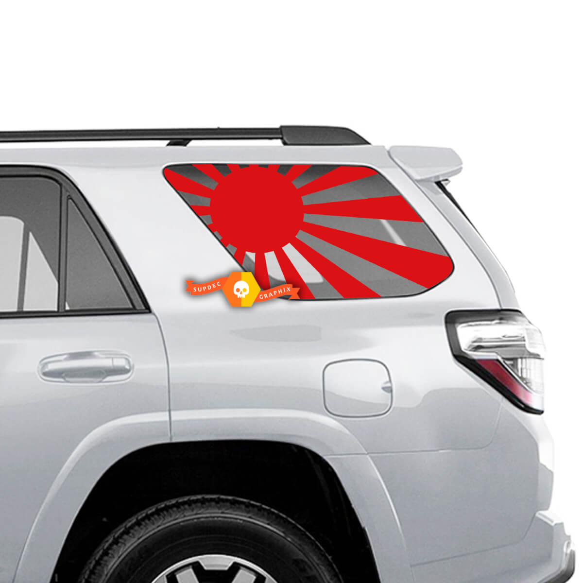 Pair Toyota 4runner 5th-generation Rear Window Japan Rising Sun Vinyl Stickers Decal fit 4runner 5th-generation