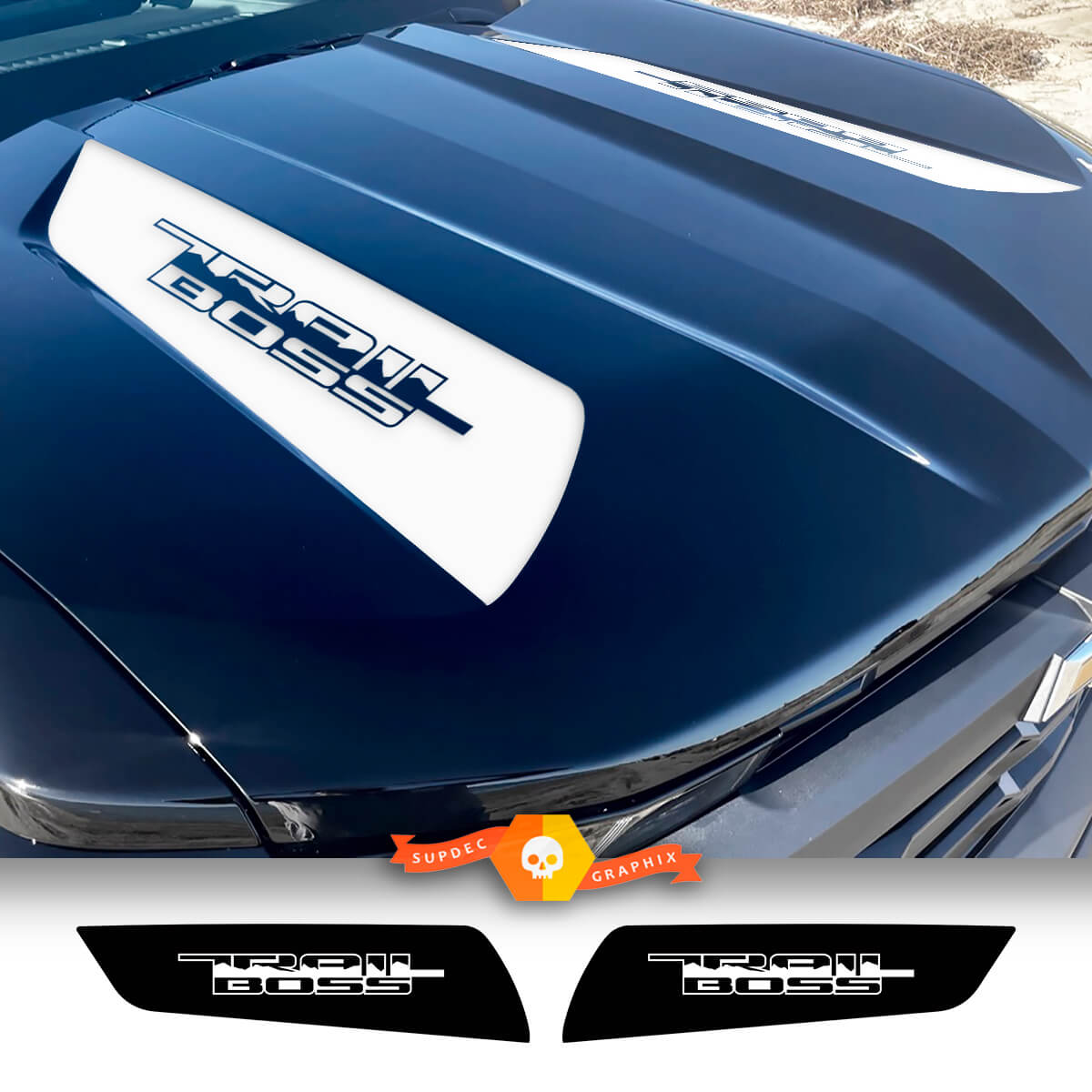 Pair Chevy Colorado Trail Boss Hood Spear Decal Stickers
