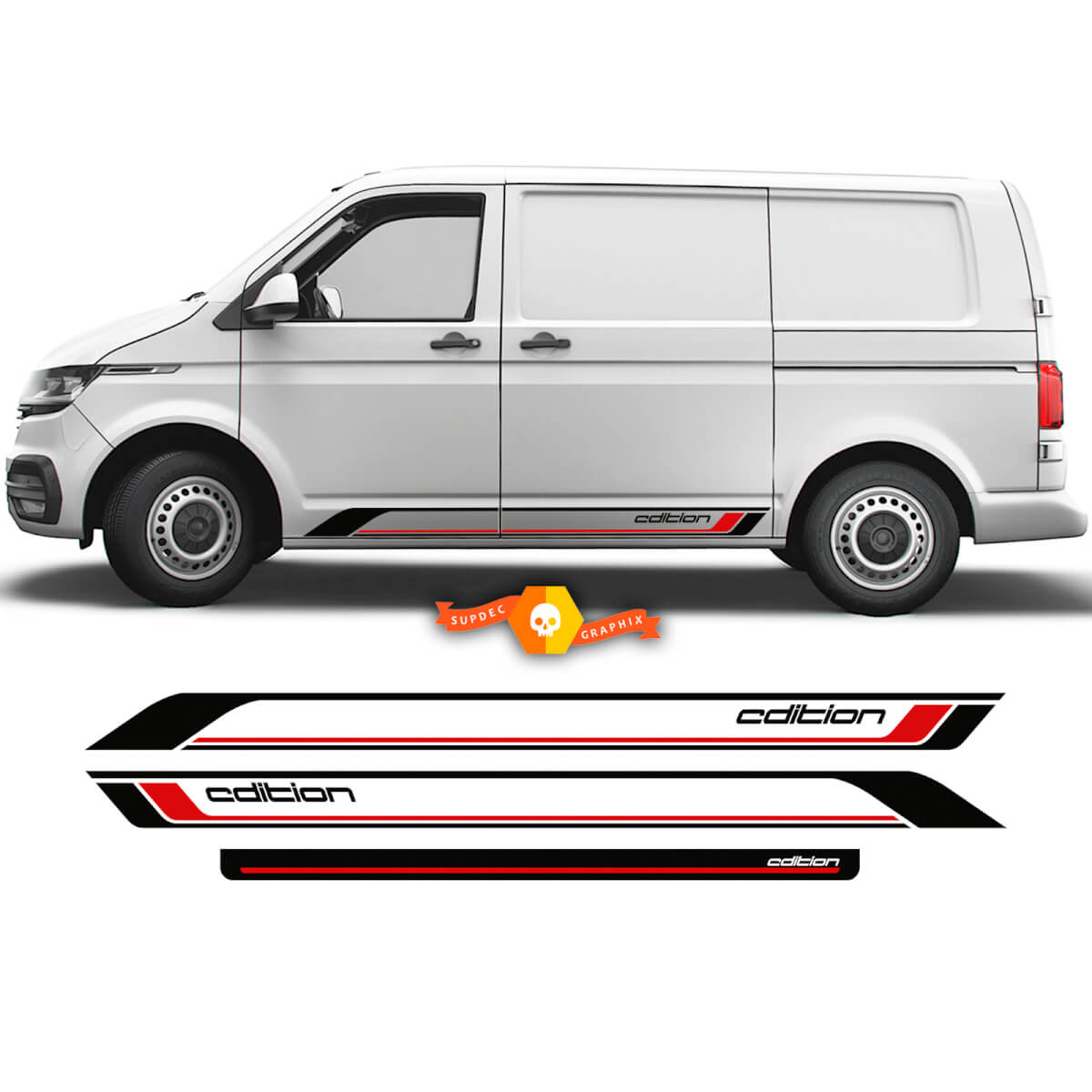 Pair VW Volkswagen Transporter Van Multivan Side Blank Stripes California kit for T4 T5 T6 Vinyl Decal Sticker 2 Colors