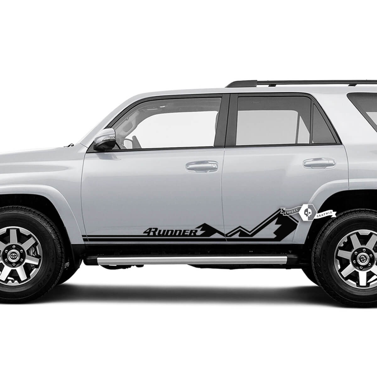 Pair 4Runner Side Door Vinyl Mountains Rocker Panel Stripe Vinyl Decals Stickers for Toyota 4Runner TRD 