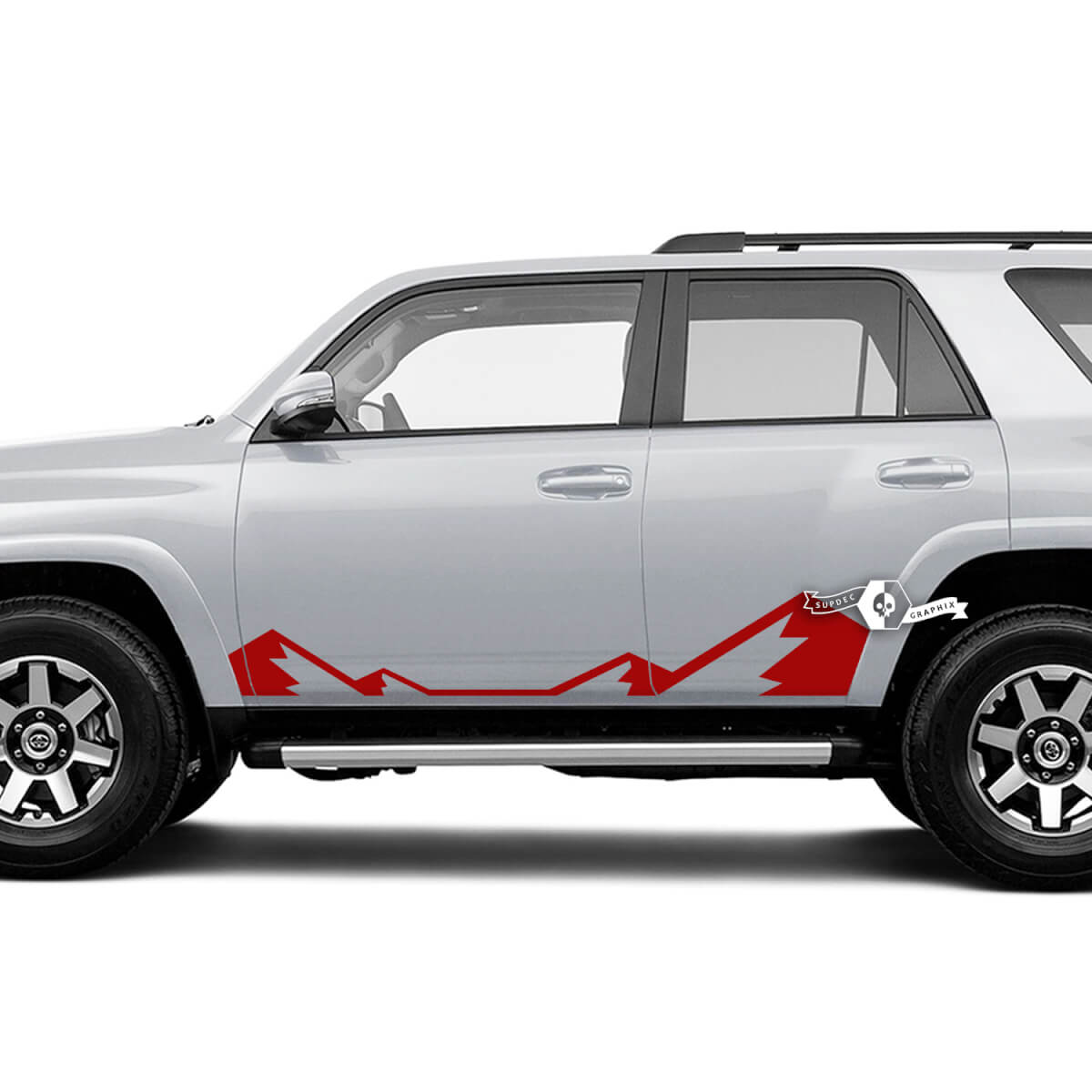 Pair 4Runner Side Door Vinyl Mountains Rocker Panel Vinyl Decals Stickers for Toyota 4Runner TRD 
