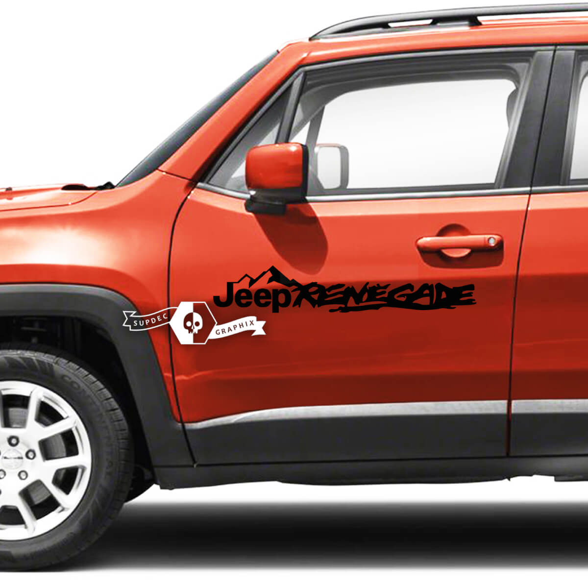 Pair Jeep Renegade Side Doors Fender Hood Mountains Graphic Vinyl Decals Sticker