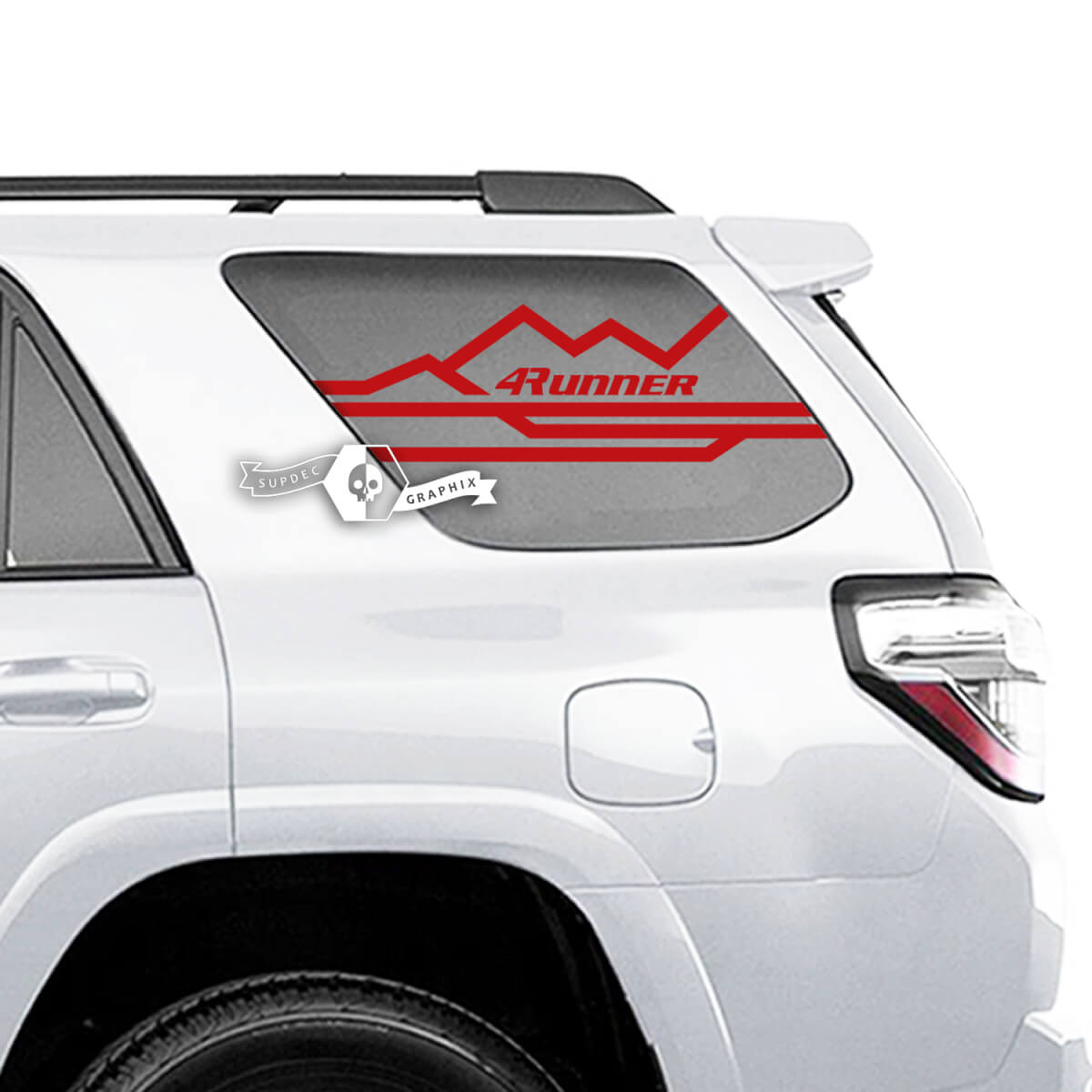 Pair of 4Runner Window Mountains Line Logo Side Vinyl Decals Stickers for Toyota 4Runner 