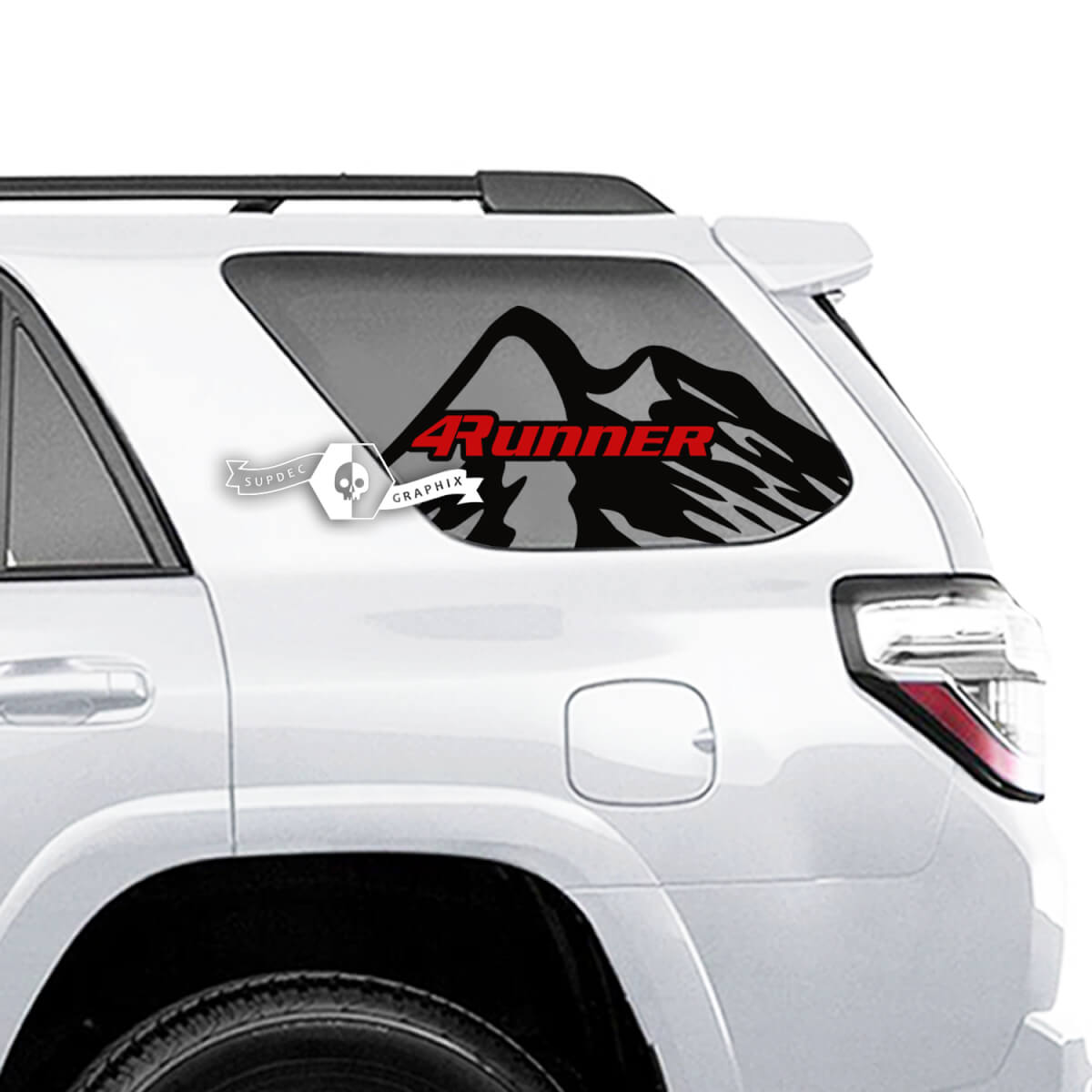 Pair of 4Runner Window Mountains Logo Side Vinyl Decals Stickers for Toyota 4Runner - 2 Colors
