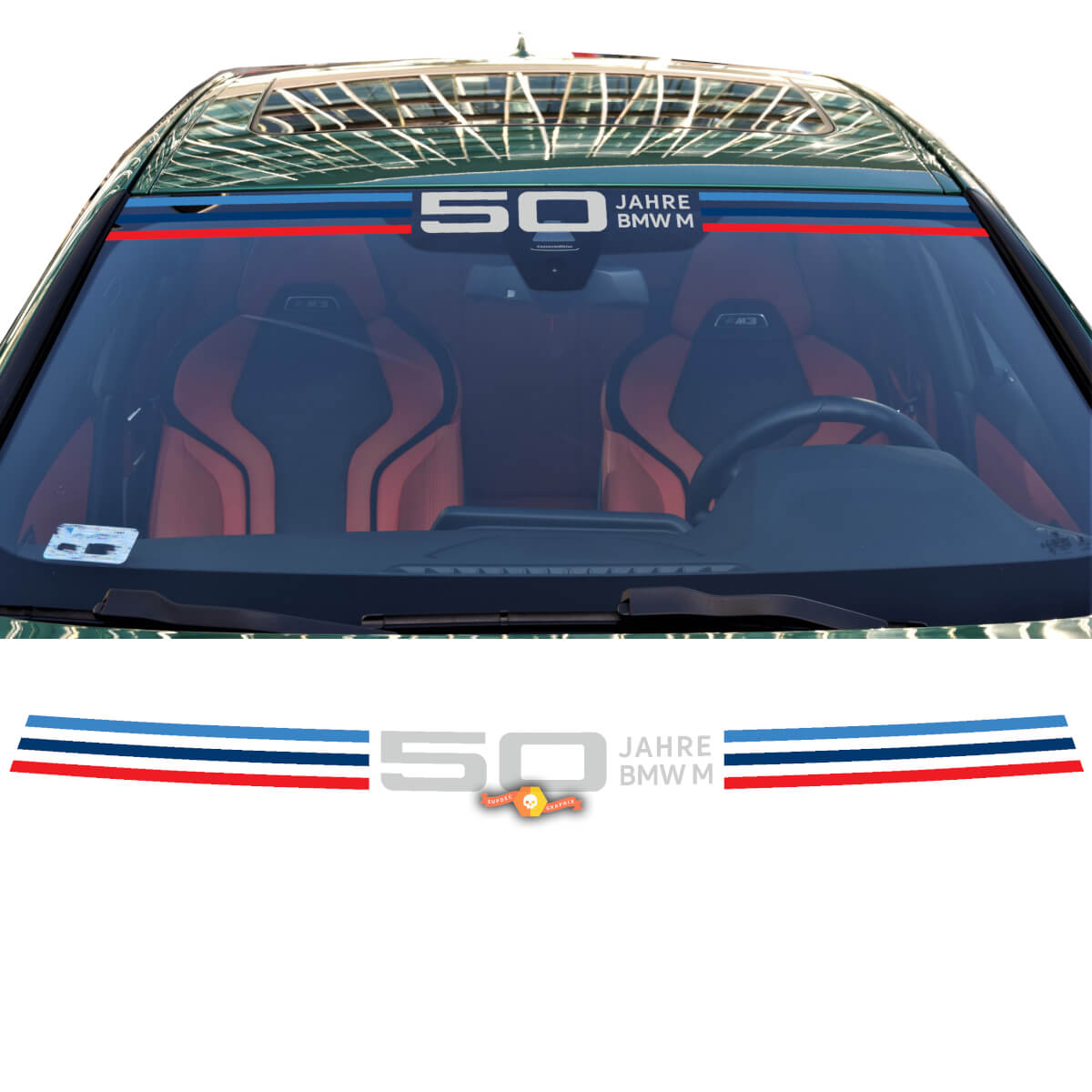 50 Years of M POWER BMW Motorsport 50 Jahre BMW M Decal Sticker for Windshield or Rear Window fit to BMW G series