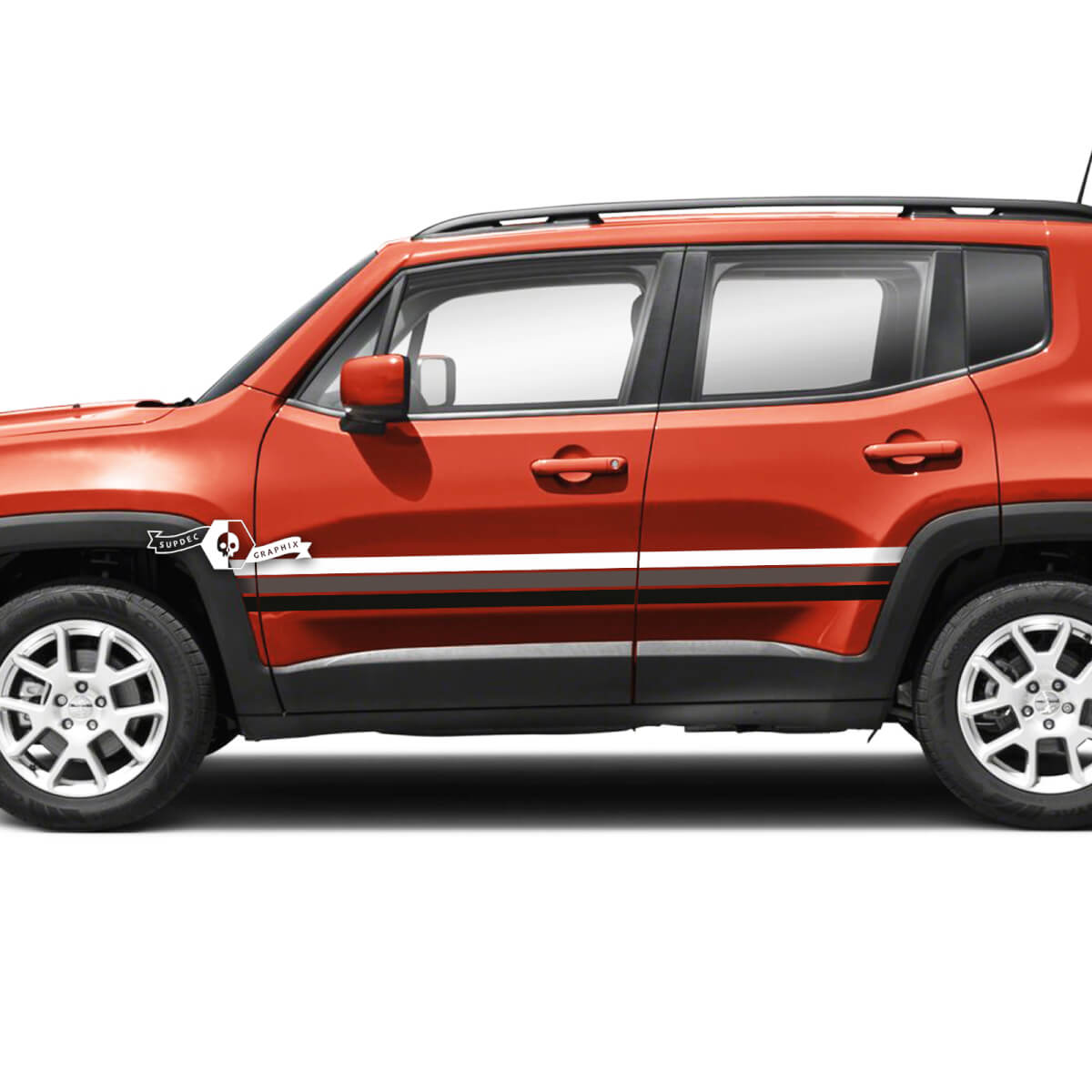 Jeep Renegade Doors Stripe Graphic Vinyl Decal Sticker Side 3 Colors