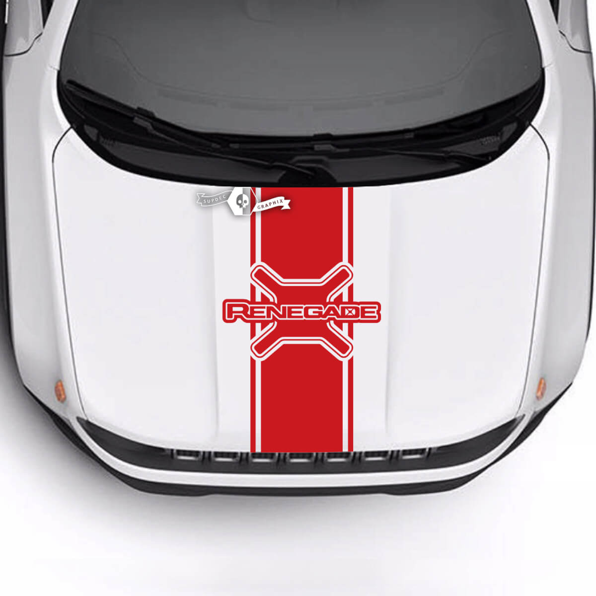 Jeep Renegade Trailhawk Sport Hood Logo Stripe Vinyl Decal Sticker 