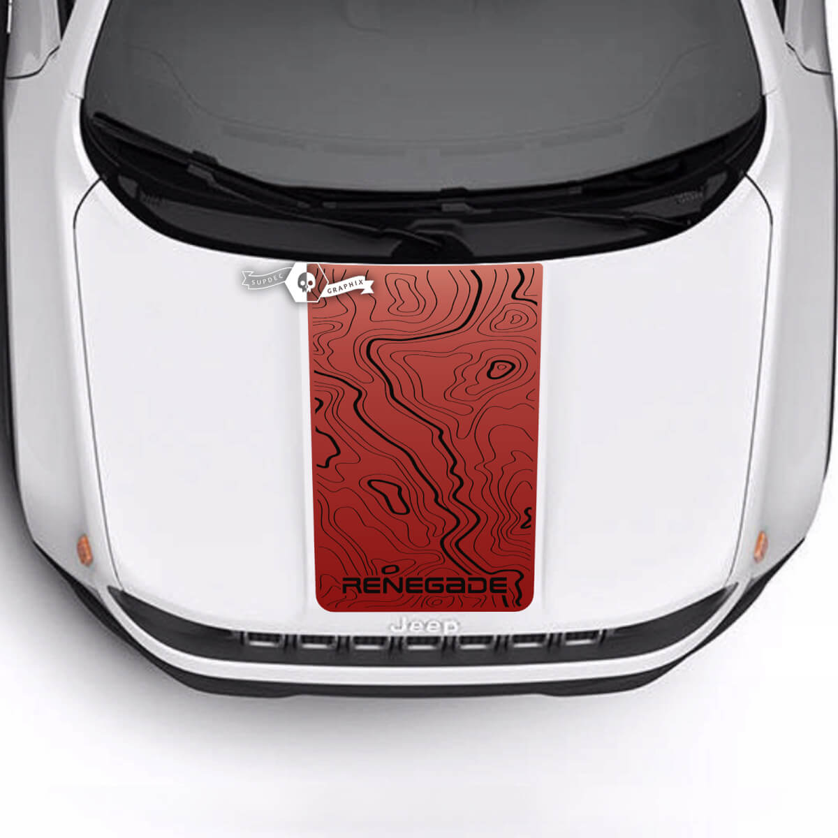 Jeep Renegade Trailhawk Sport Topographic Map Hood Stripe Vinyl Decal Sticker 2 Colors
