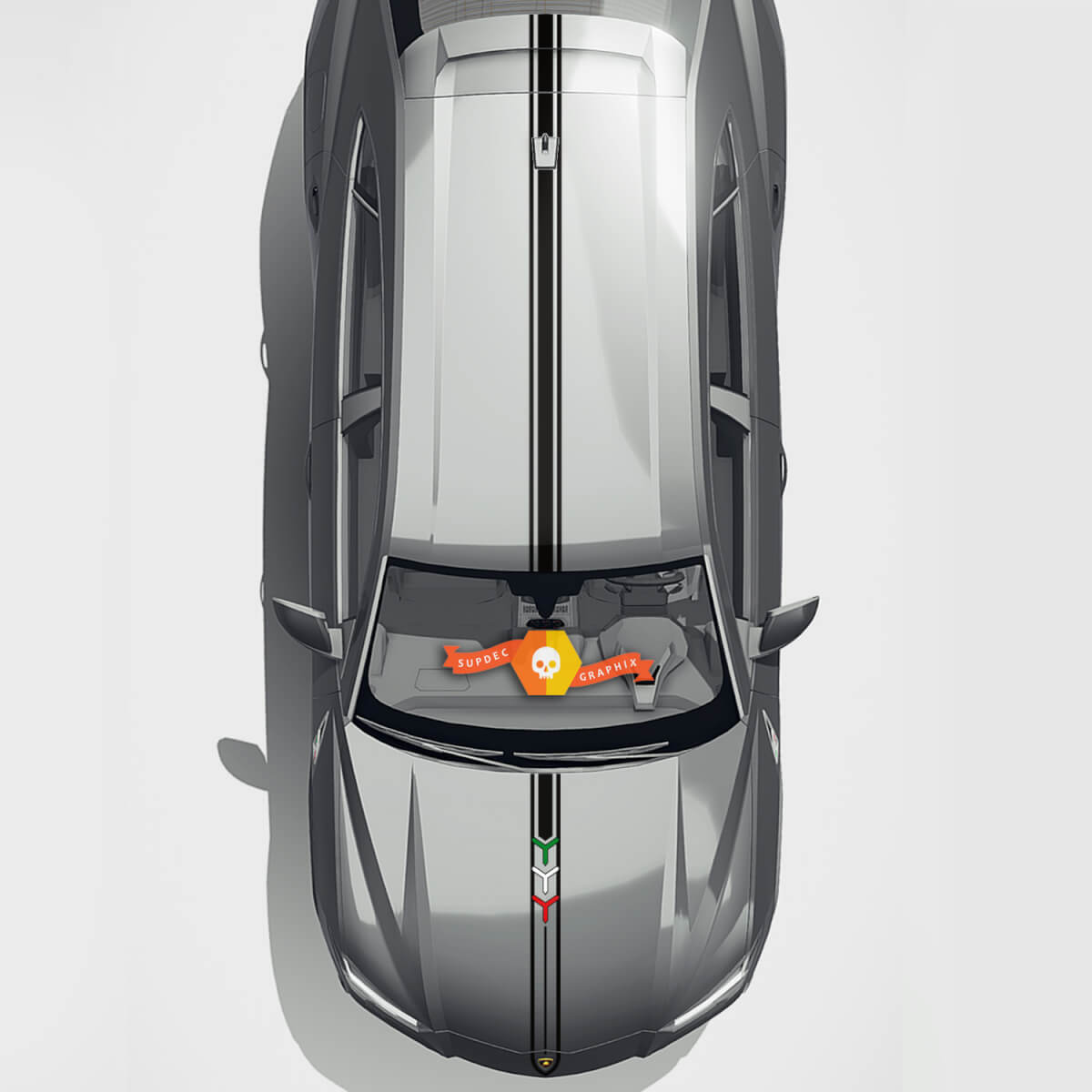 Lamborghini Urus 2021 2022 2023 Side Hood Roof Stripe Slim Trim Vinyl Decal Sticker Graphics