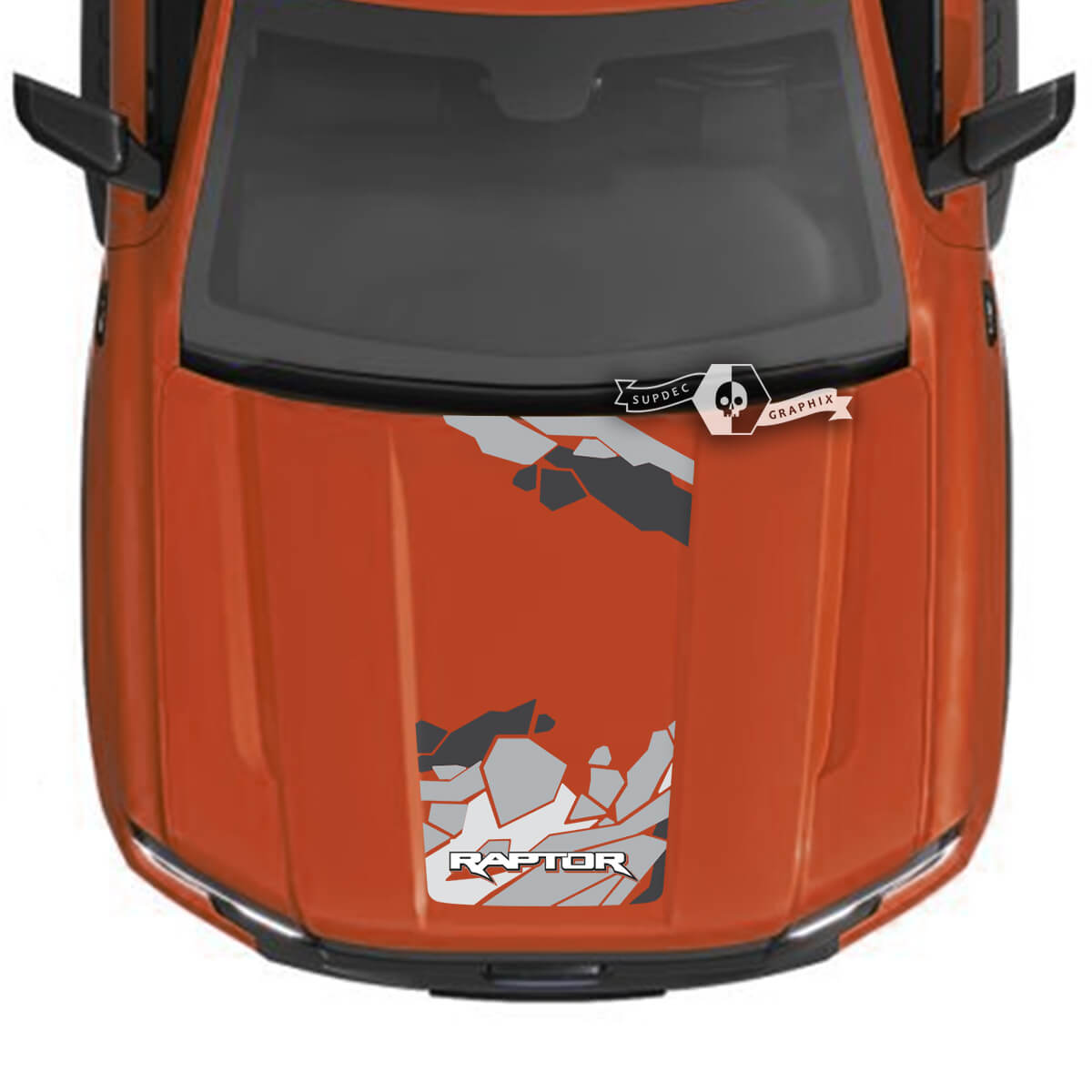 Ford Ranger Raptor Hood Truck Camouflage Camo Graphics Stickers Decals Style 5 - 3 Colors