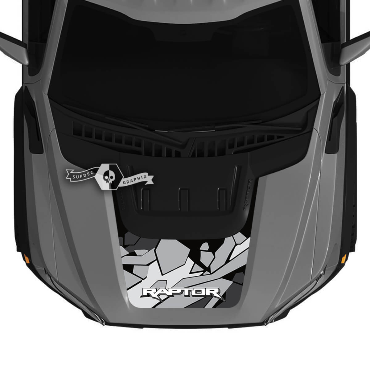 Ford F-150 Raptor Hood Truck Camouflage Camo Graphics Stickers Decals Style 7 - 4 Colors