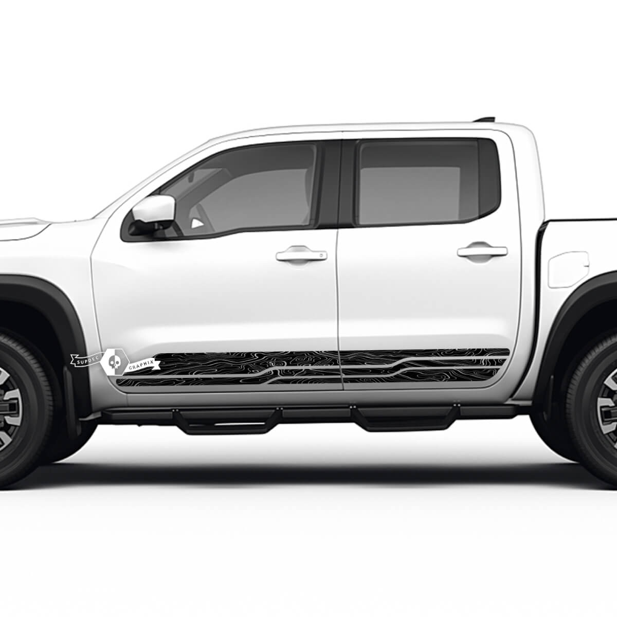 2 Nissan Decal Rocker Panel Side Topographic Map Nissan Frontier Stripe Vinyl Stickers Kit