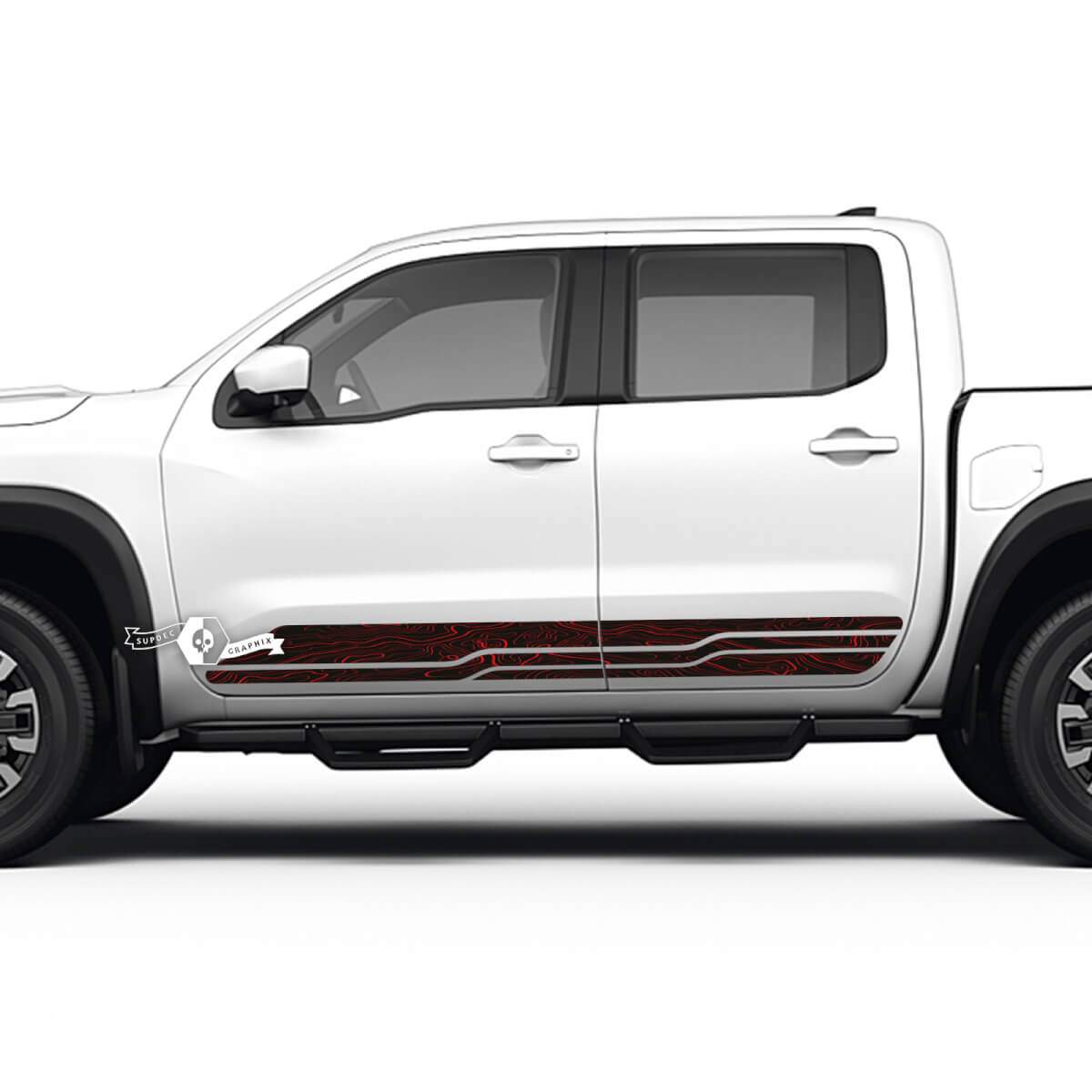 2 Nissan Decal Rocker Panel Side Topographic Map Nissan Frontier Stripe Vinyl Stickers Kit 2 Colors