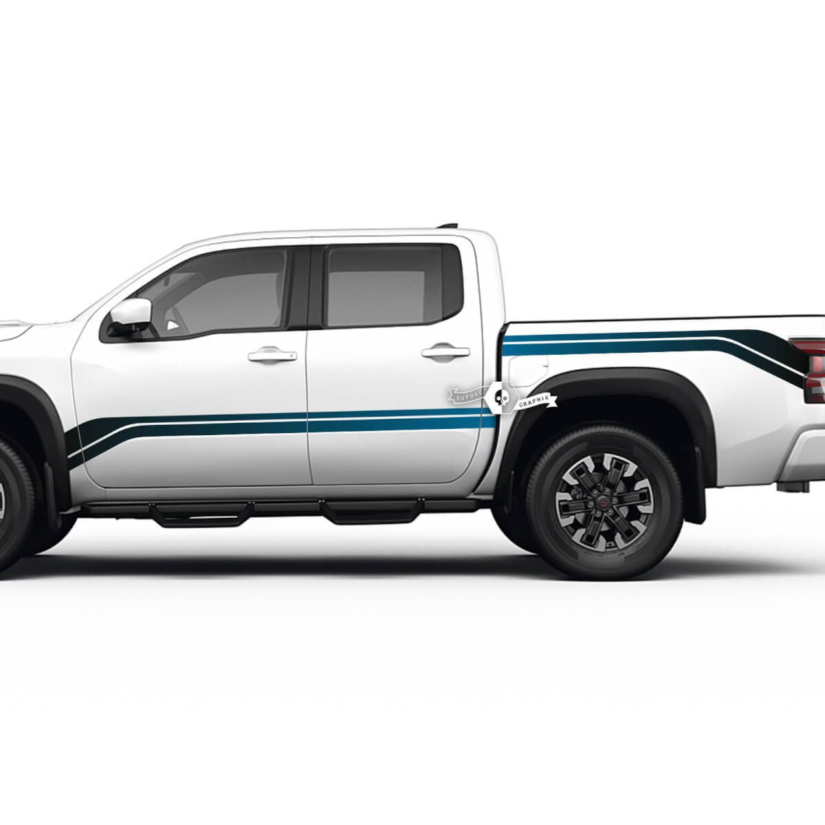 2 Nissan Decal Rocker Panel Bed Rear Fender Gradient Side Nissan Frontier Stripe Vinyl Stickers Kit 2 Colors
