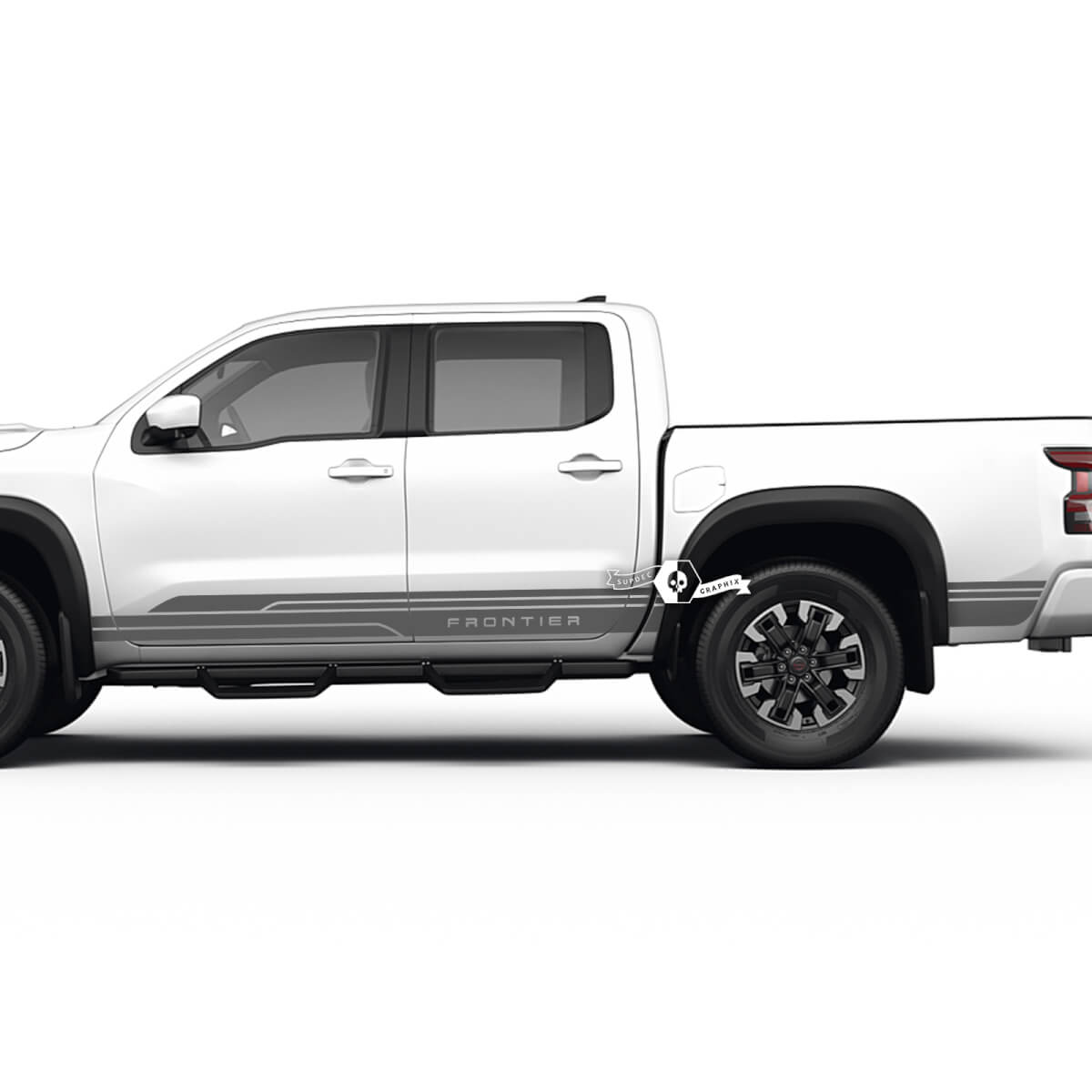 2 Nissan Decal Rocker Panel Bed Logo Side Topographic Map Nissan Frontier Stripe Vinyl Stickers Kit
