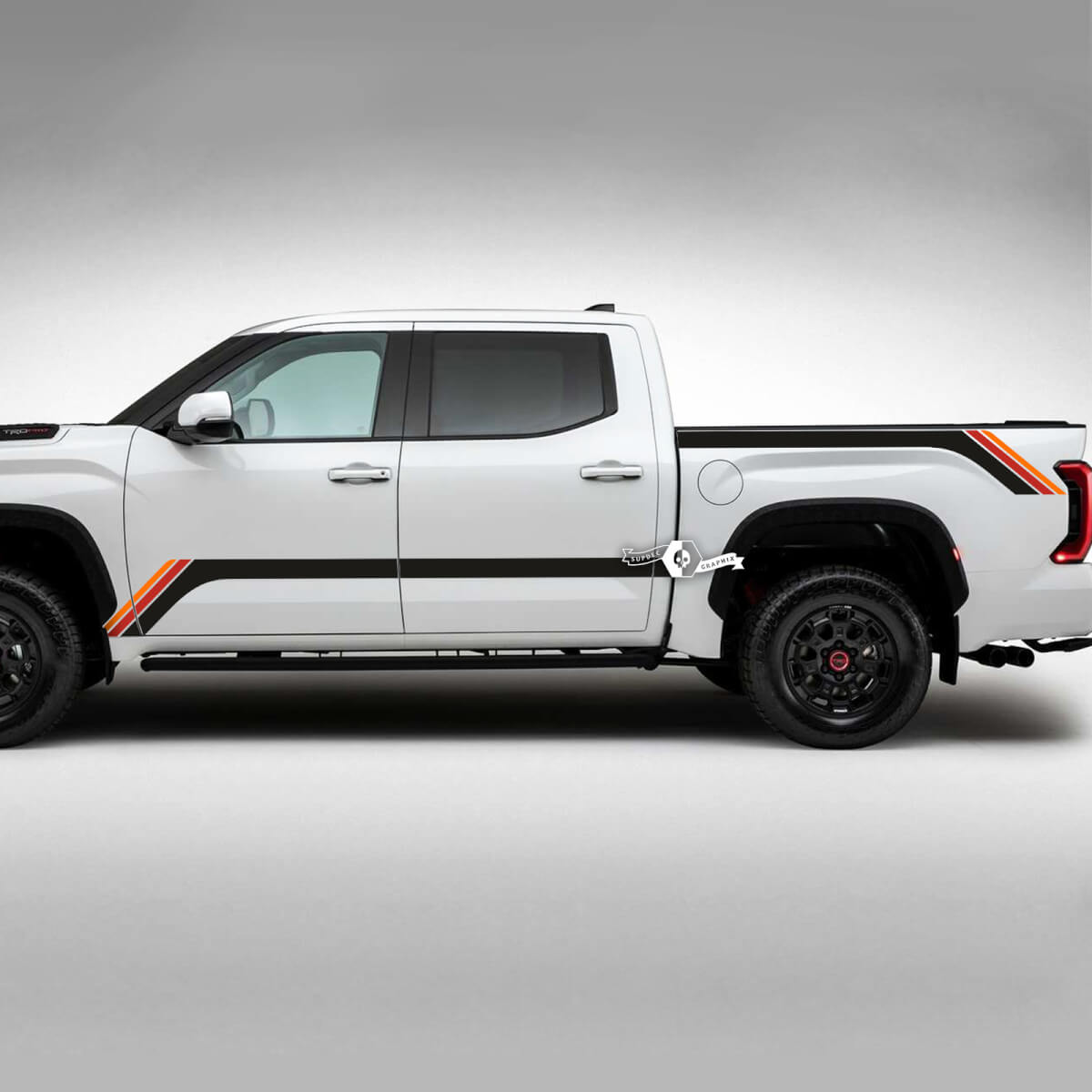 Pair Toyota Tundra Vintage Retro Rocker Panel Bed Side Rear Fender Stripes Vinyl Stickers Decal 3 Colors