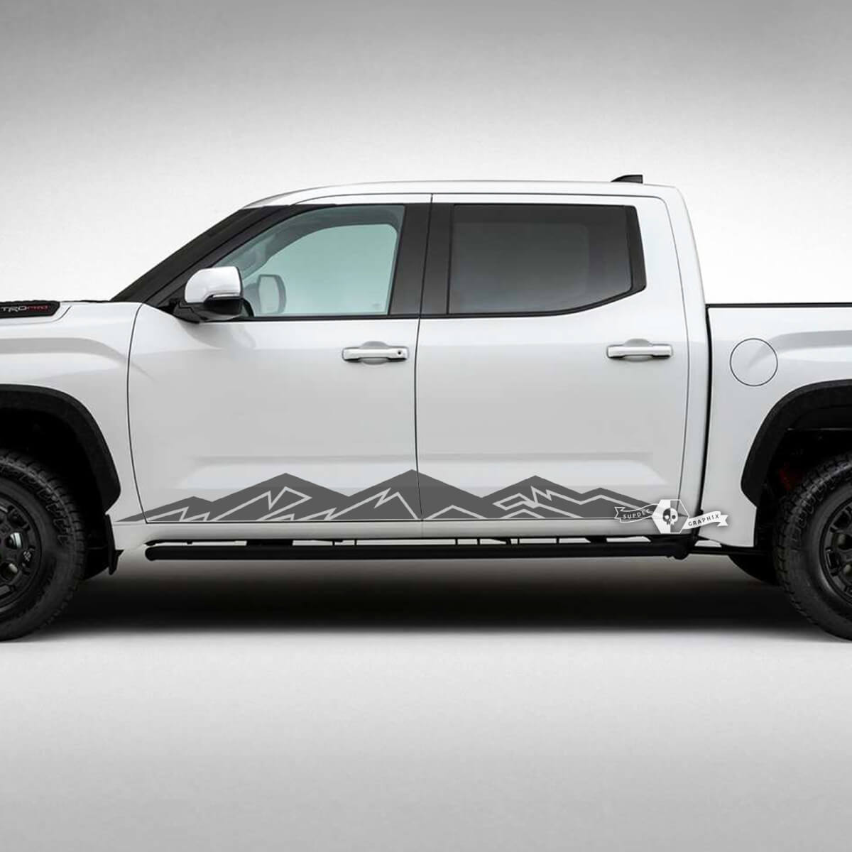 Pair Toyota Tundra  Rocker Panel Mountains Side Stripes Vinyl Stickers Decal
