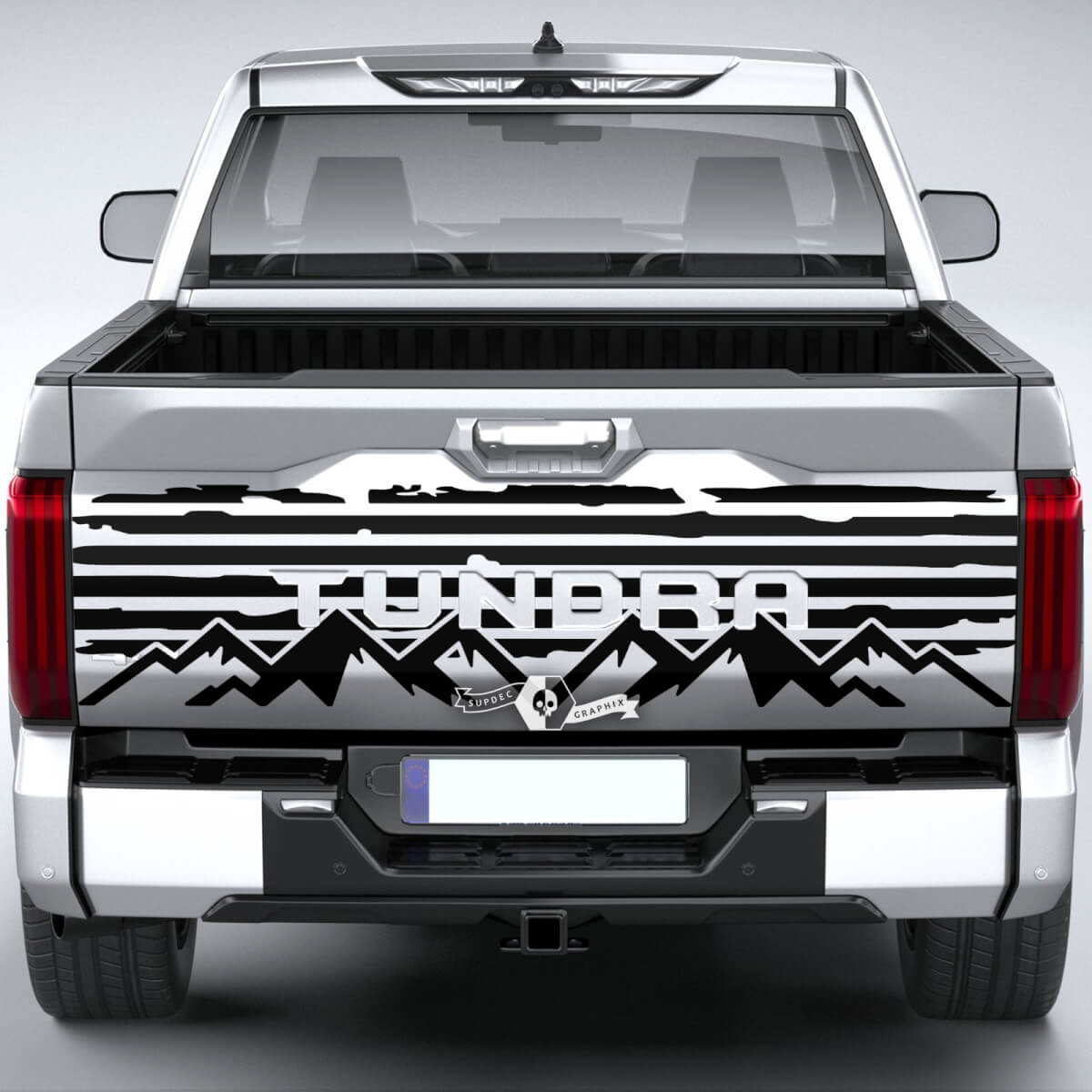 Toyota Tundra Bed Pickup Truck Tailgate Destroyed Grange Stripes Mountain Vinyl Stickers Decal